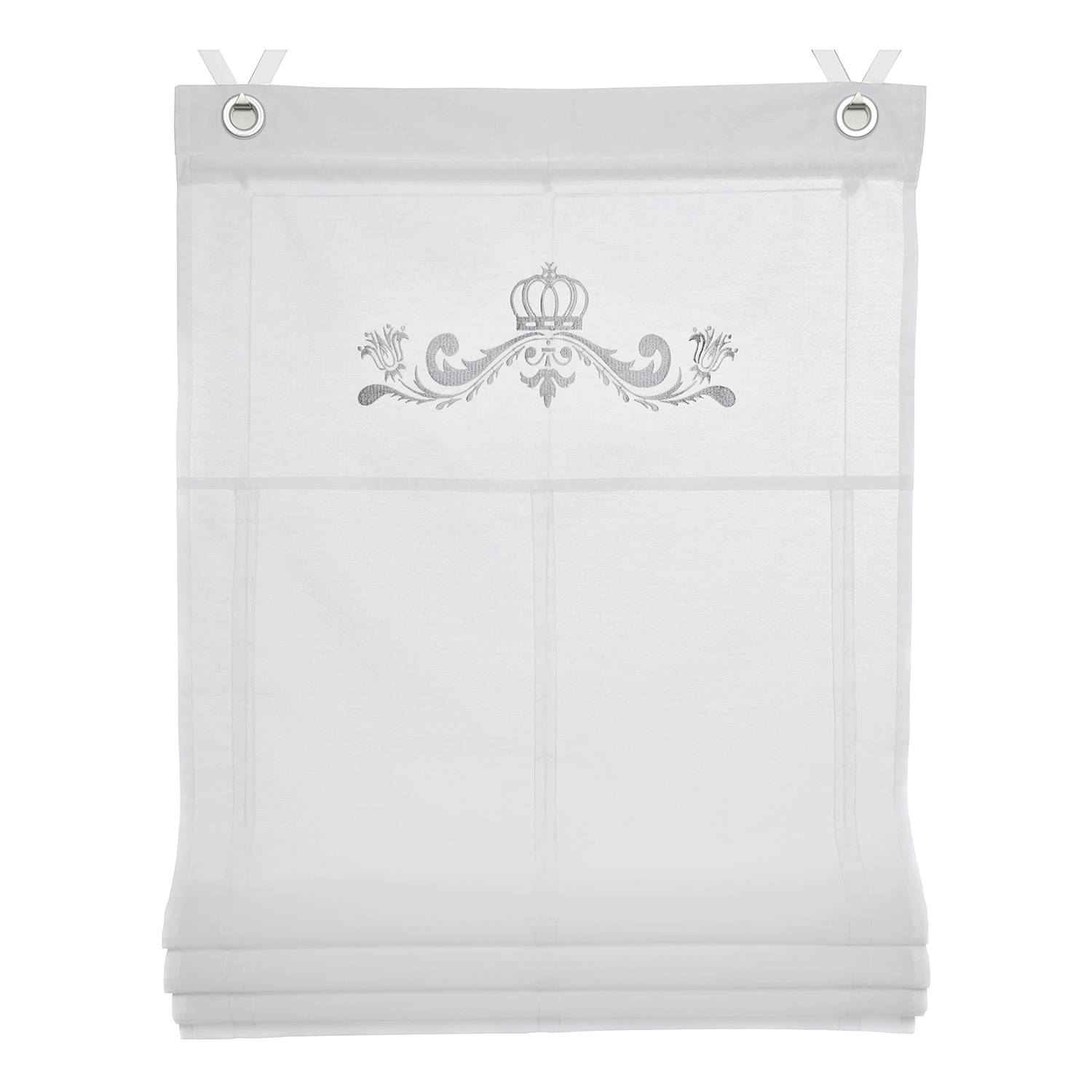 Raffrollo Kessy III Webstoff Weiß 100 x 140 cm