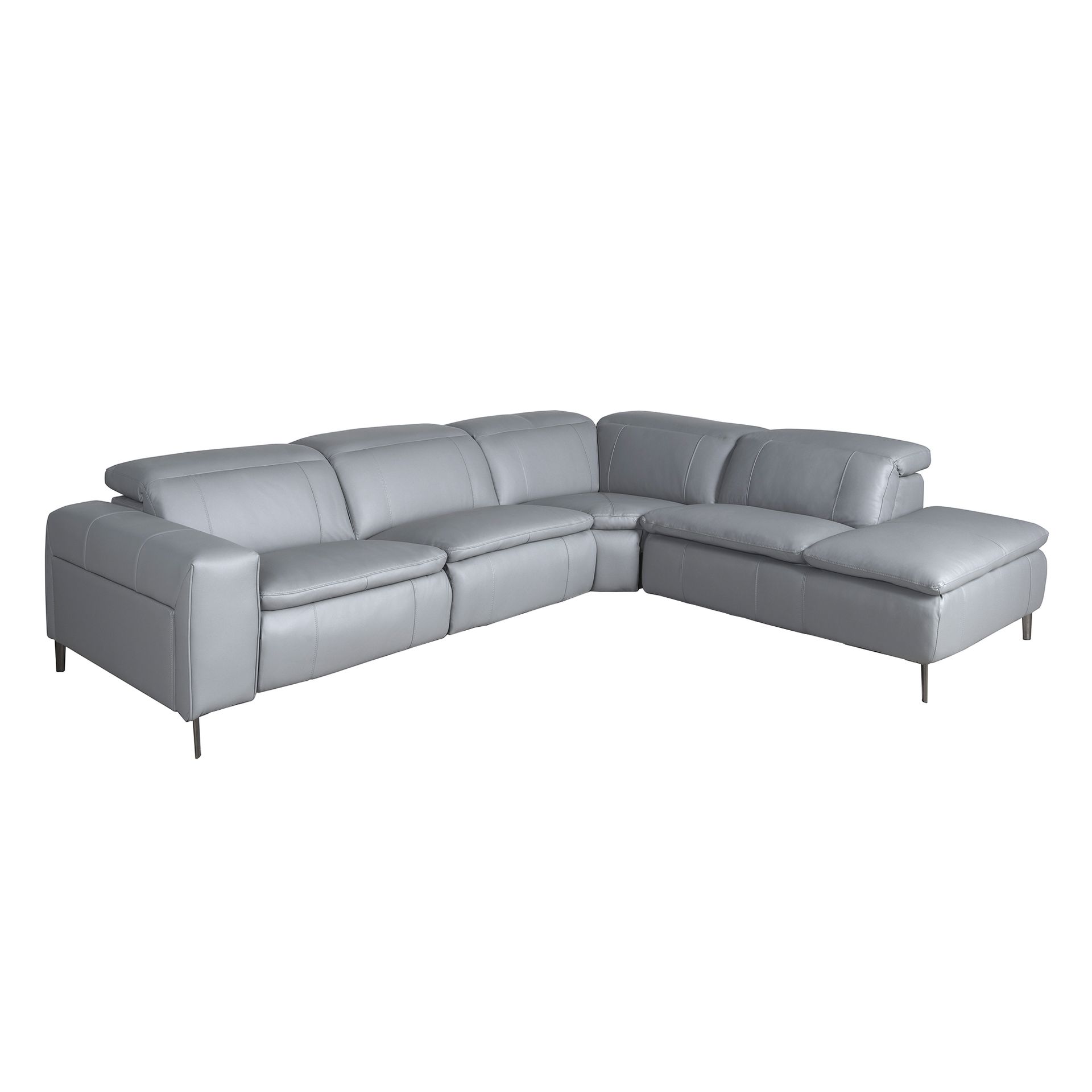 Sofa Récamiere Rechts Leder Grau