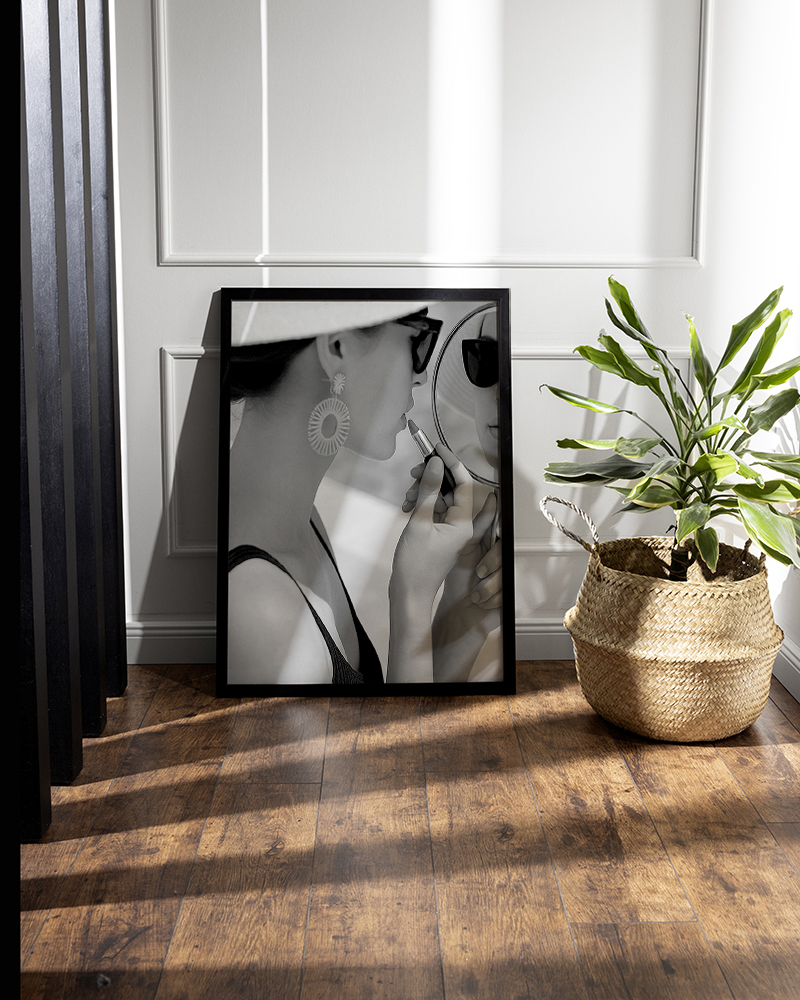 Reflections of Glamour Art print with frame Black and White