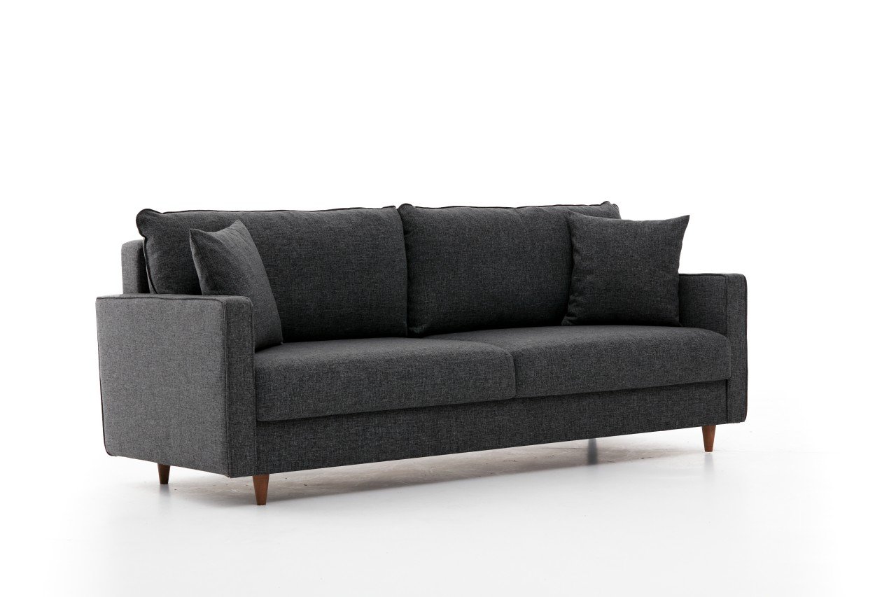 Sofa 3-Sitzer Textil Anthrazit