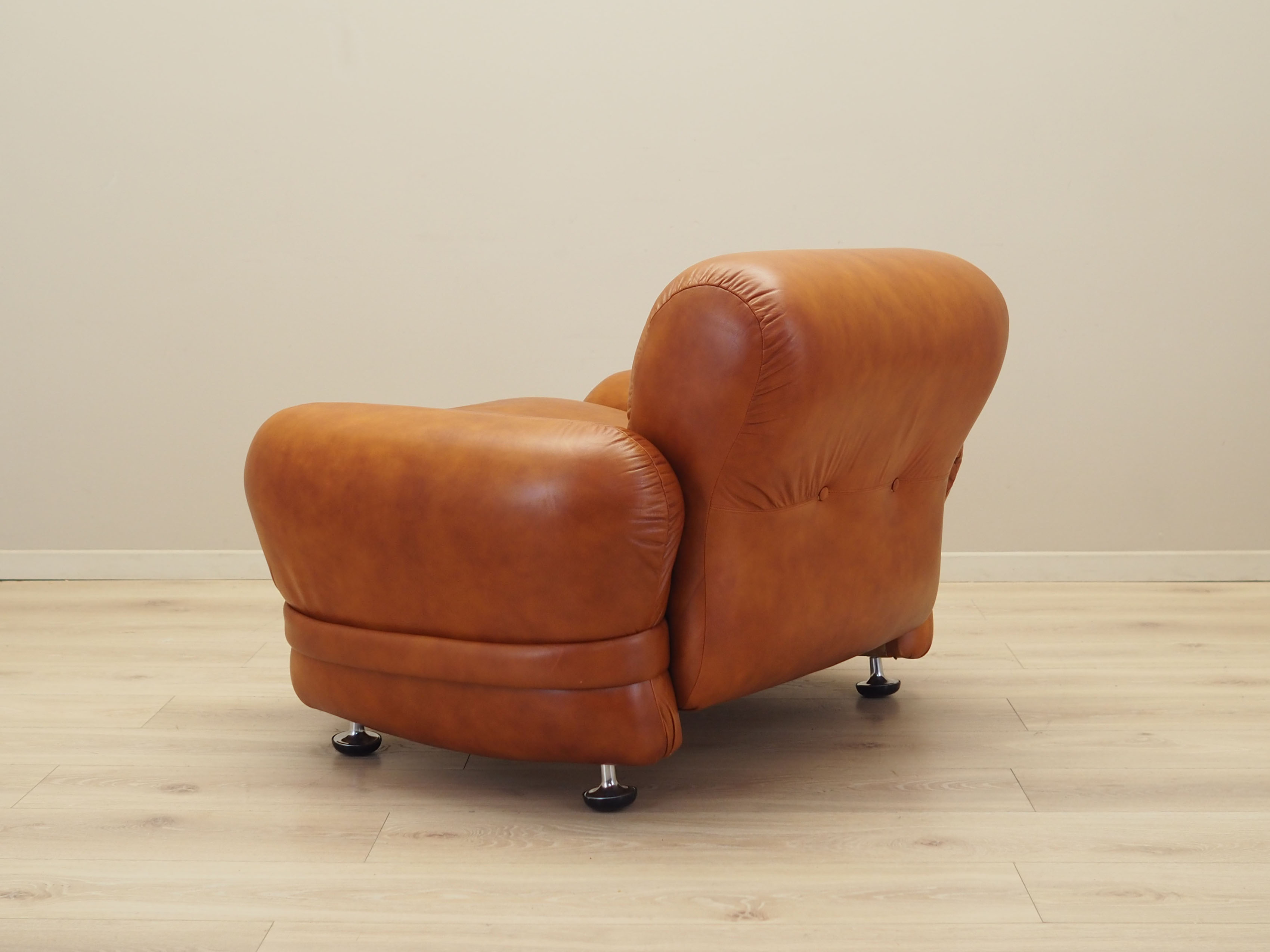 Sessel Leder Braun 1970er Jahre