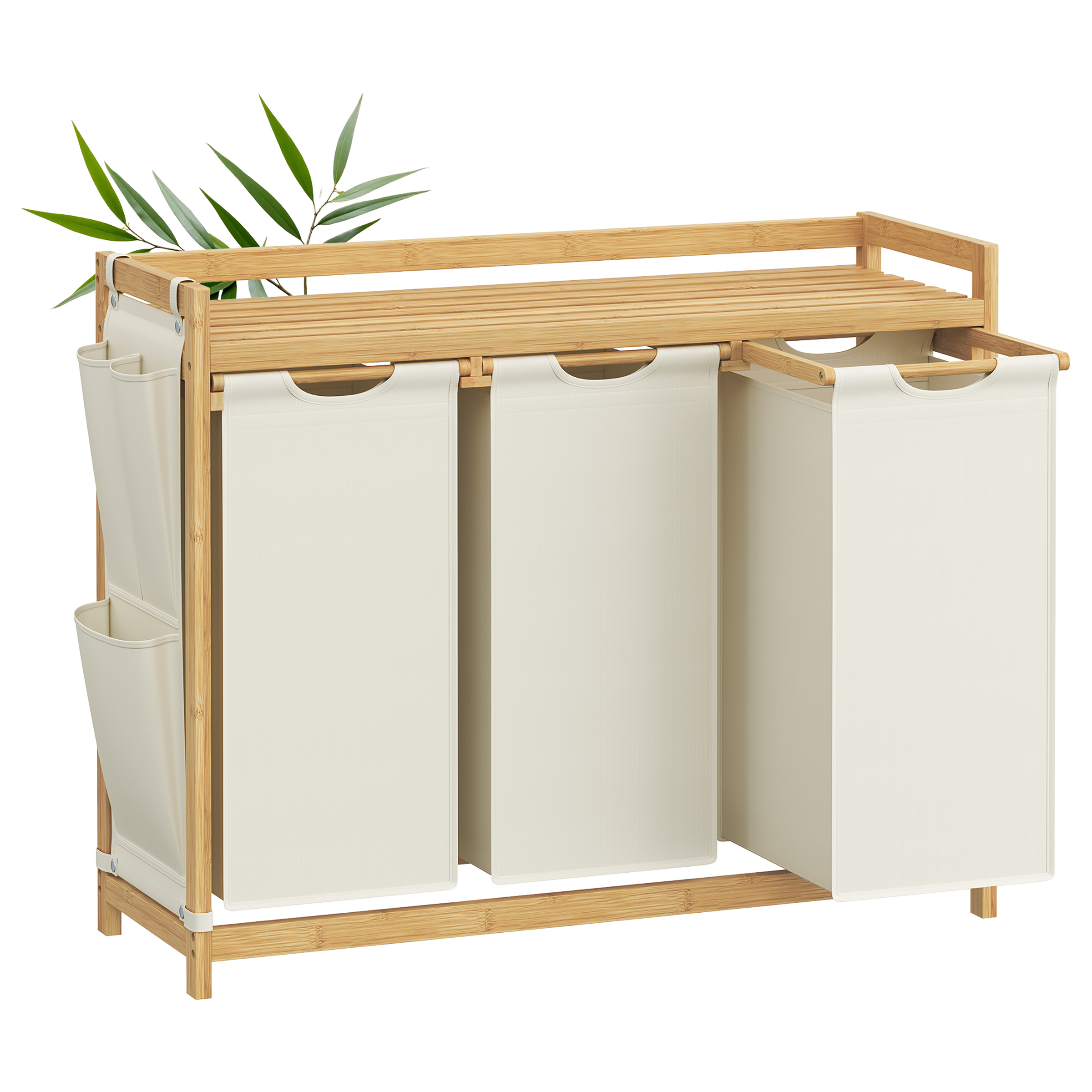 Kabai Laundry Basket Bamboo White