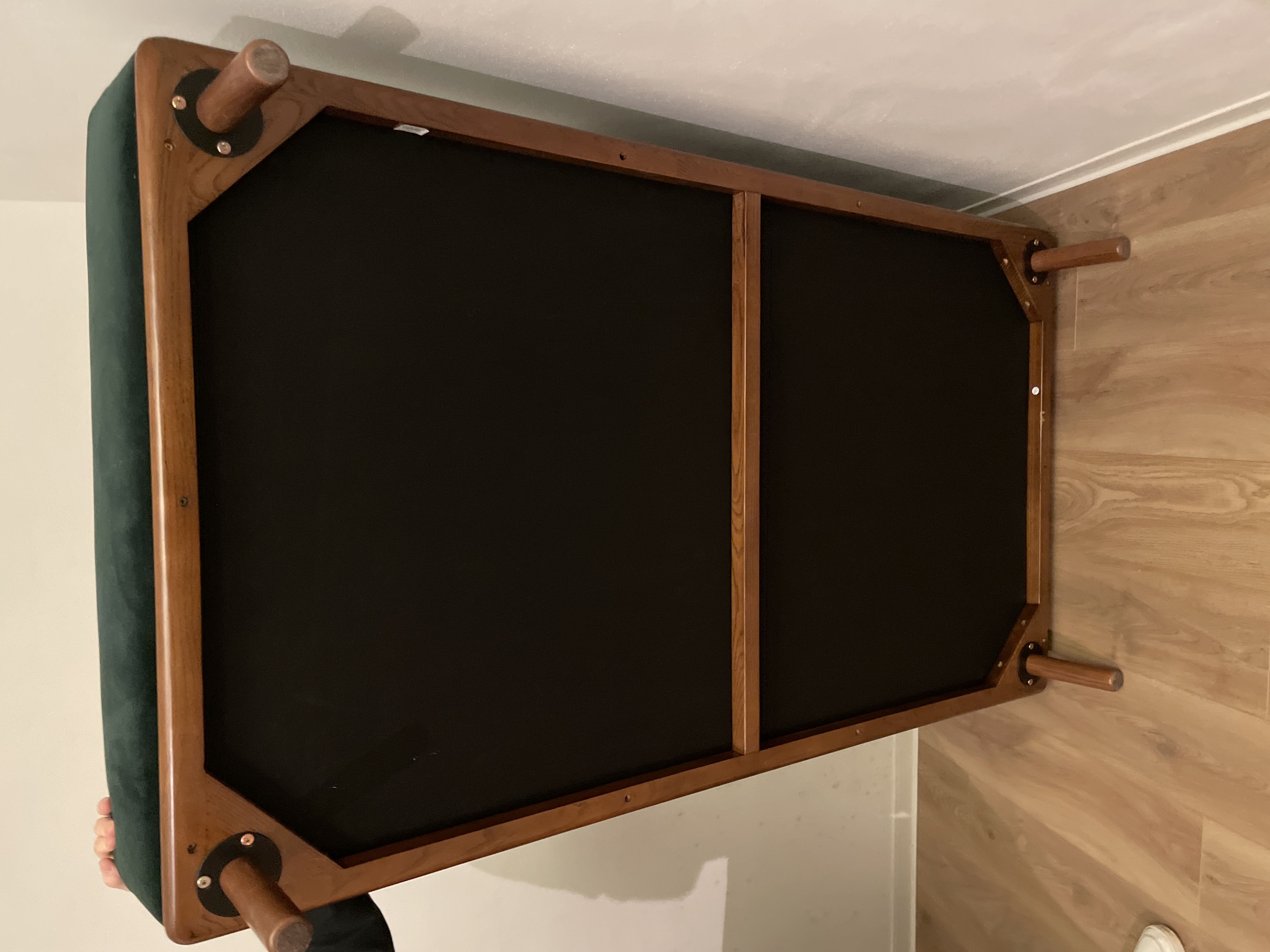 Sofa 3-Sitzer Récamiere Rechts Samt Grün