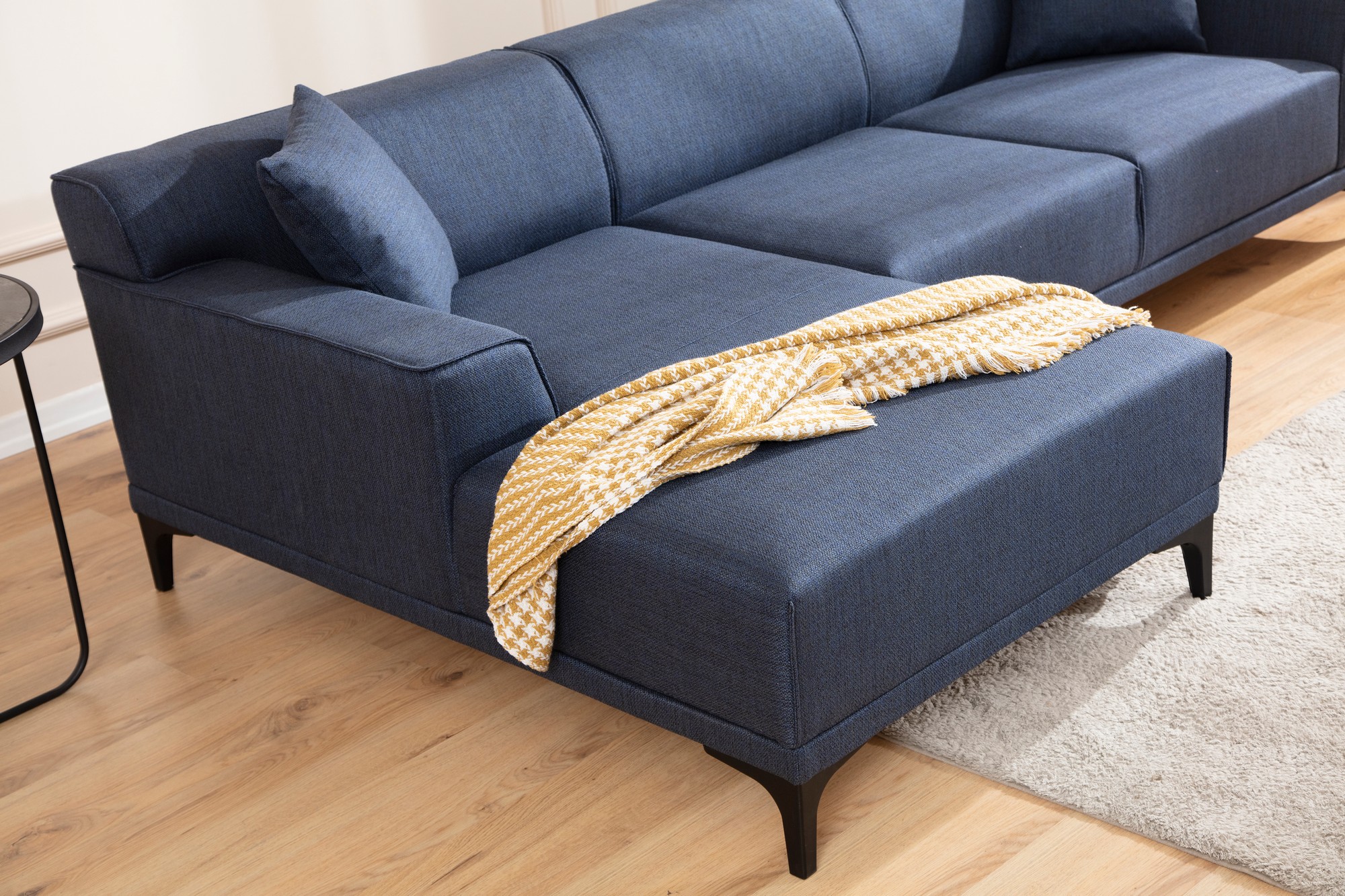 Modernes Sofa Récamiere Links Blau