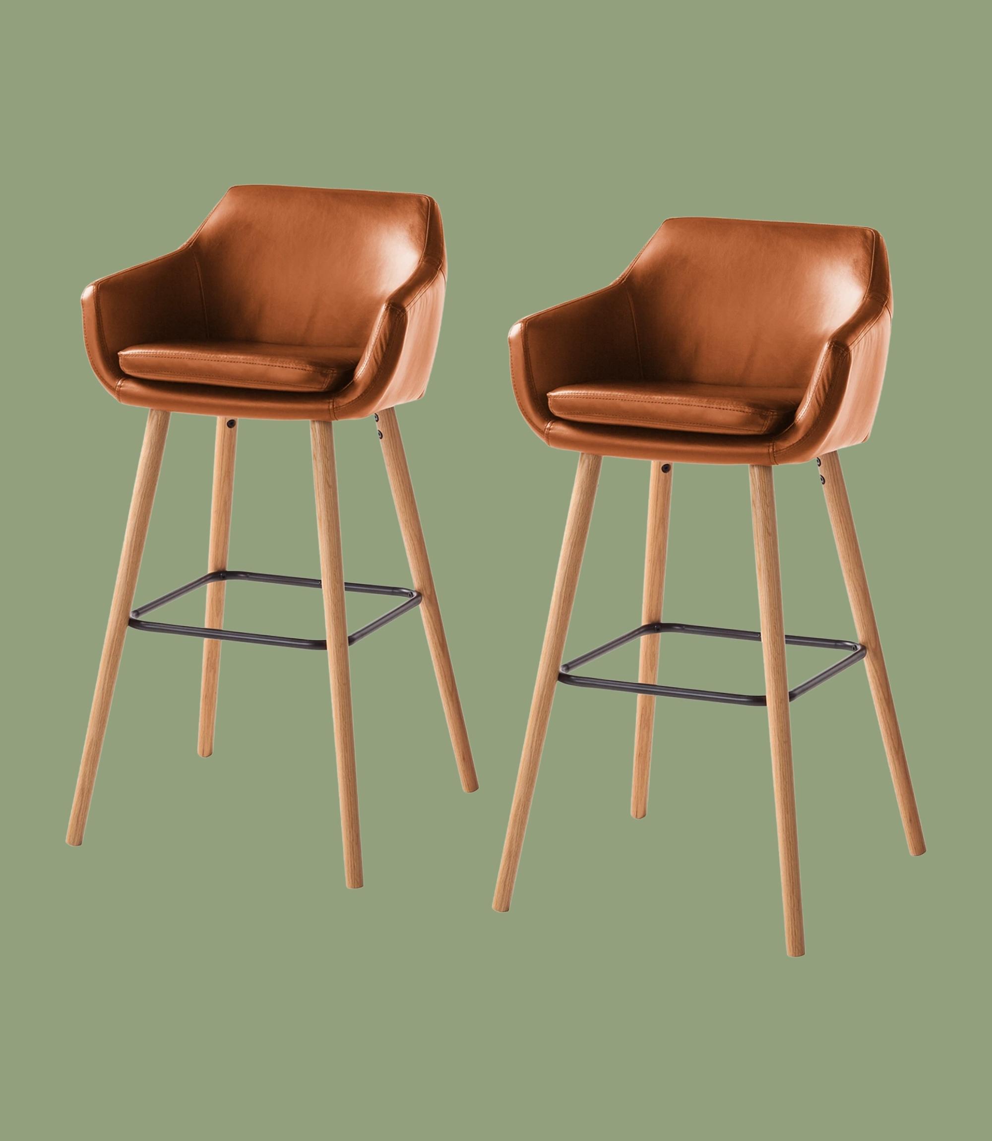 2x Barstuhl Kunstleder Braun