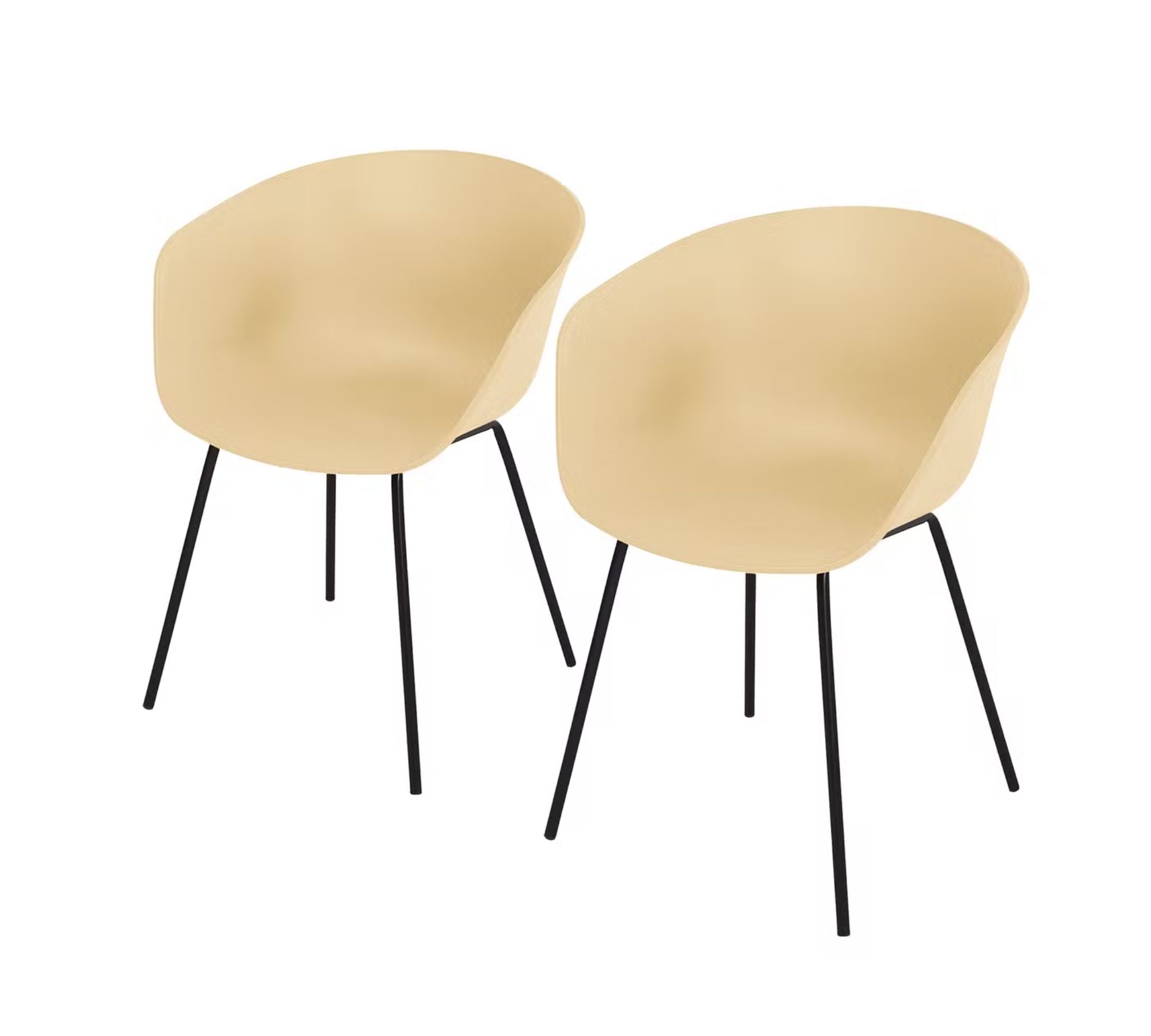 2x Vedene Gartenstuhl Stahl Kunststoff Beige