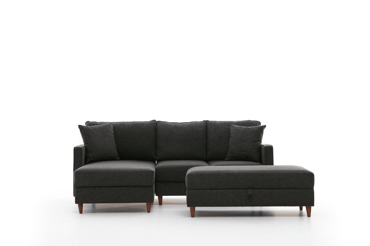 Sofa Récamiere Links Textil Anthrazit