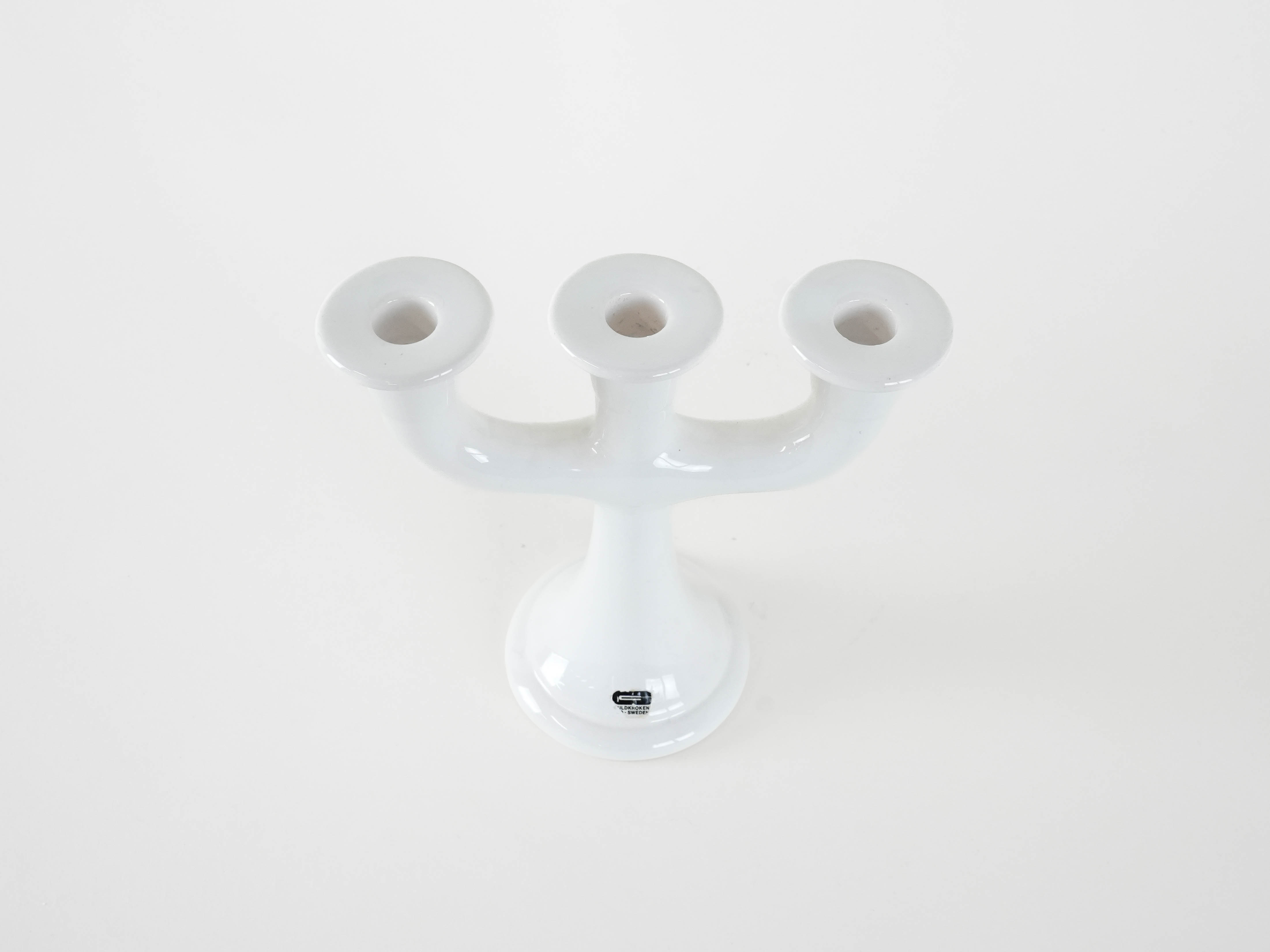 Candlestick Ceramic White 1970s