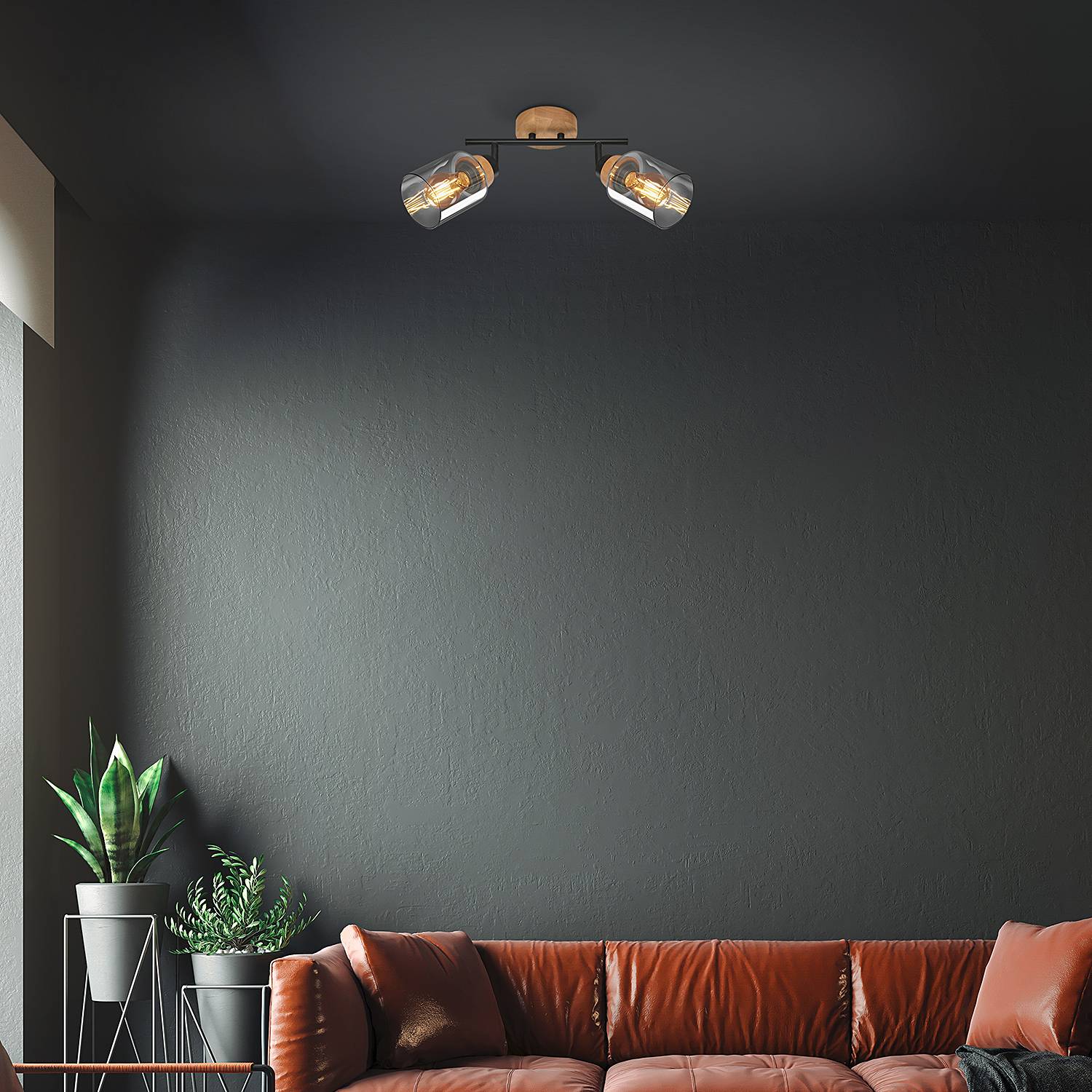 Ceiling lamp Aluminium Oak