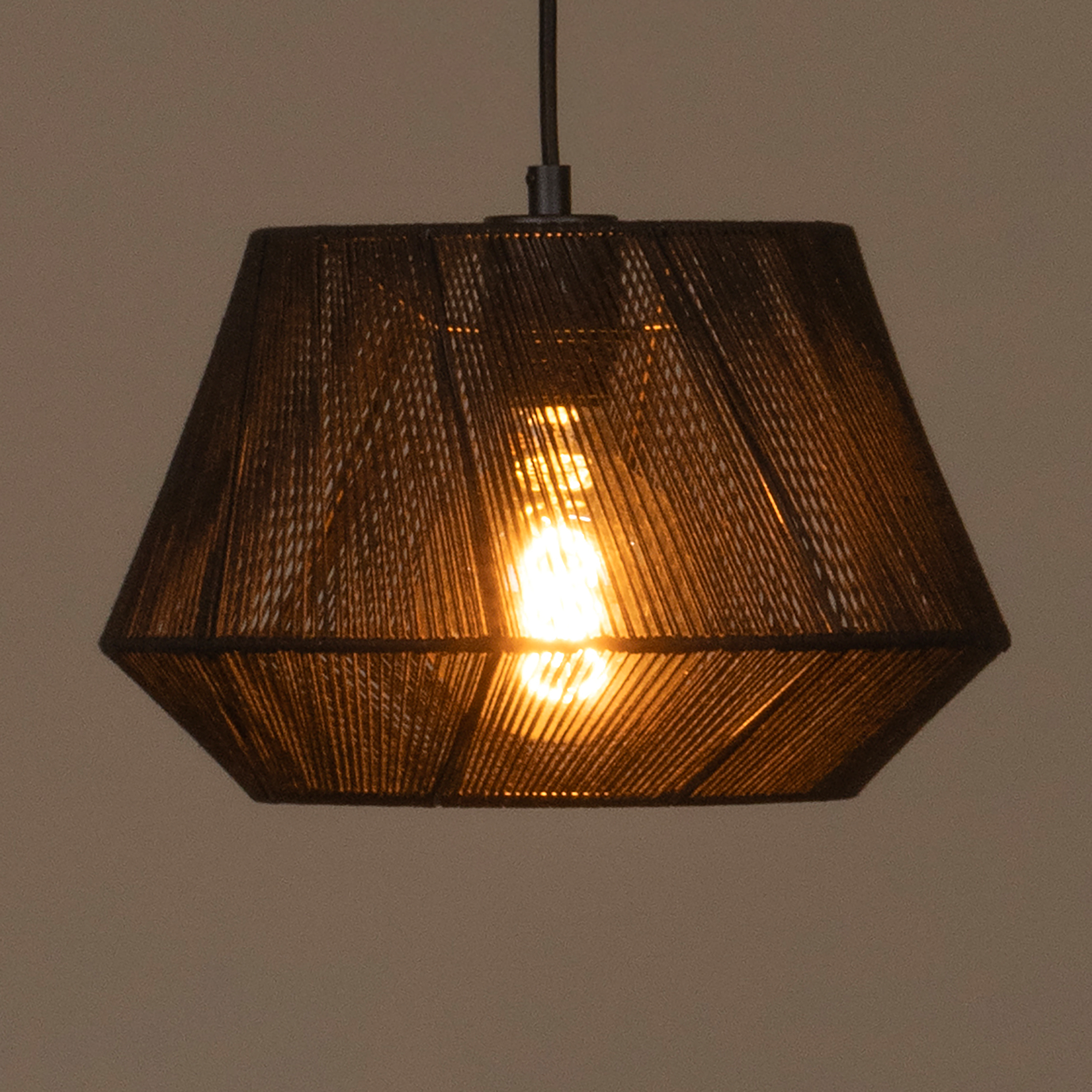 Jessica Pendelleuchte Baumwollstoff 1-flammig Schwarz 