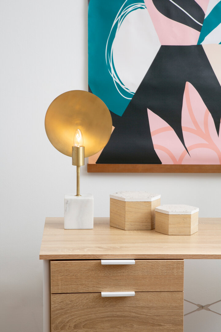 Mimo Großer Terrazzo-Schmuckkästchen mit Deckel Natur