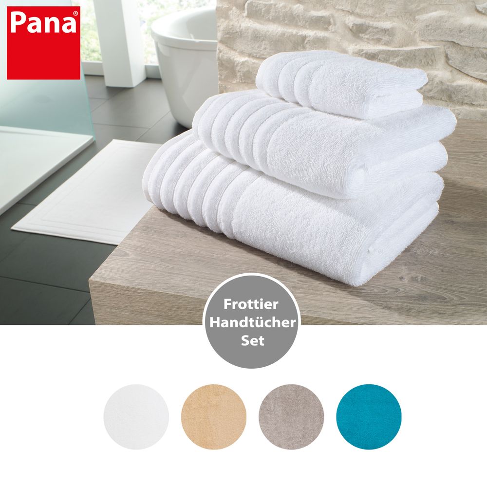 4-tlg. Handtuch-Set aus Baumwolle Weiß Öko-Tex Standard 100