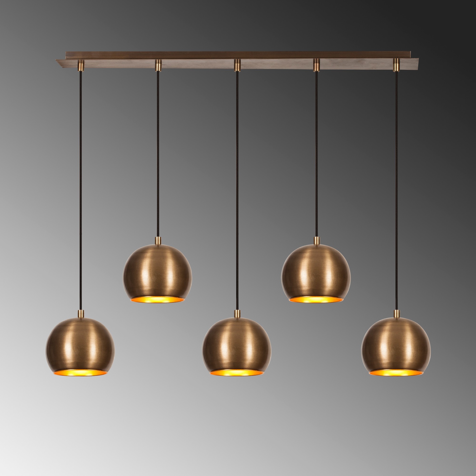 5-Burner Sivani MR-1000 Pendant Lamp Iron Gold