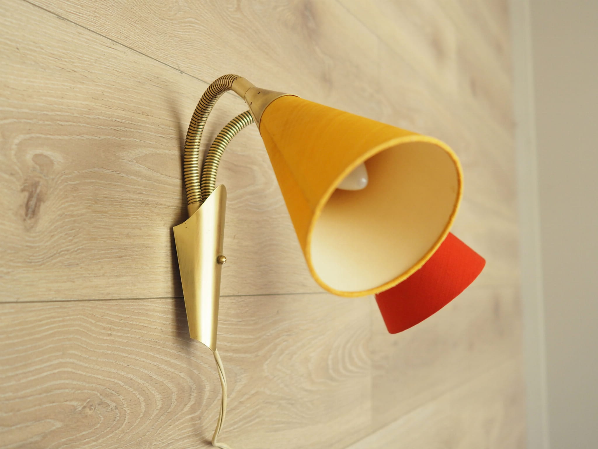 Vintage wall lamp metal textile multi-colored 1970s