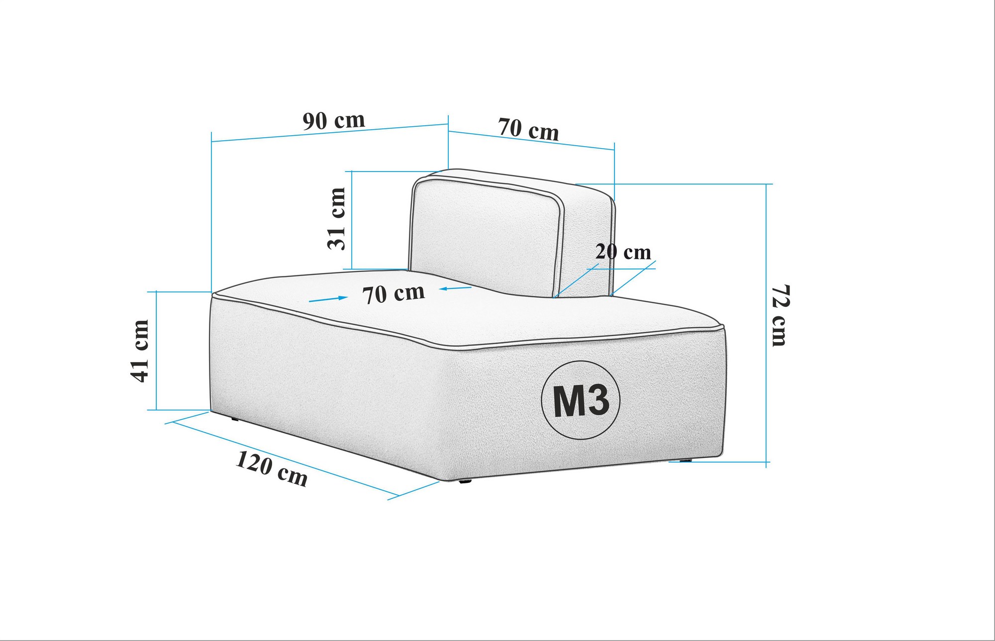 More M Sofa 1-Sitzer Creme