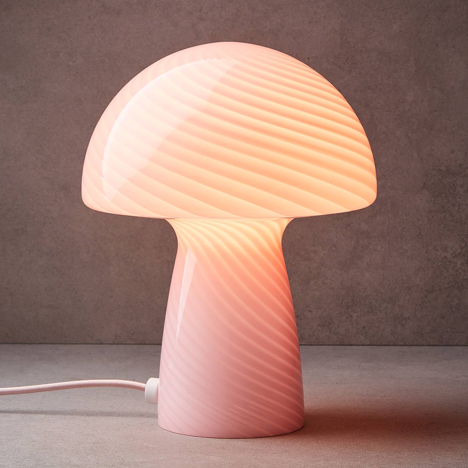 FUNGI TOWN Tischleuchte Farbglas Rosa