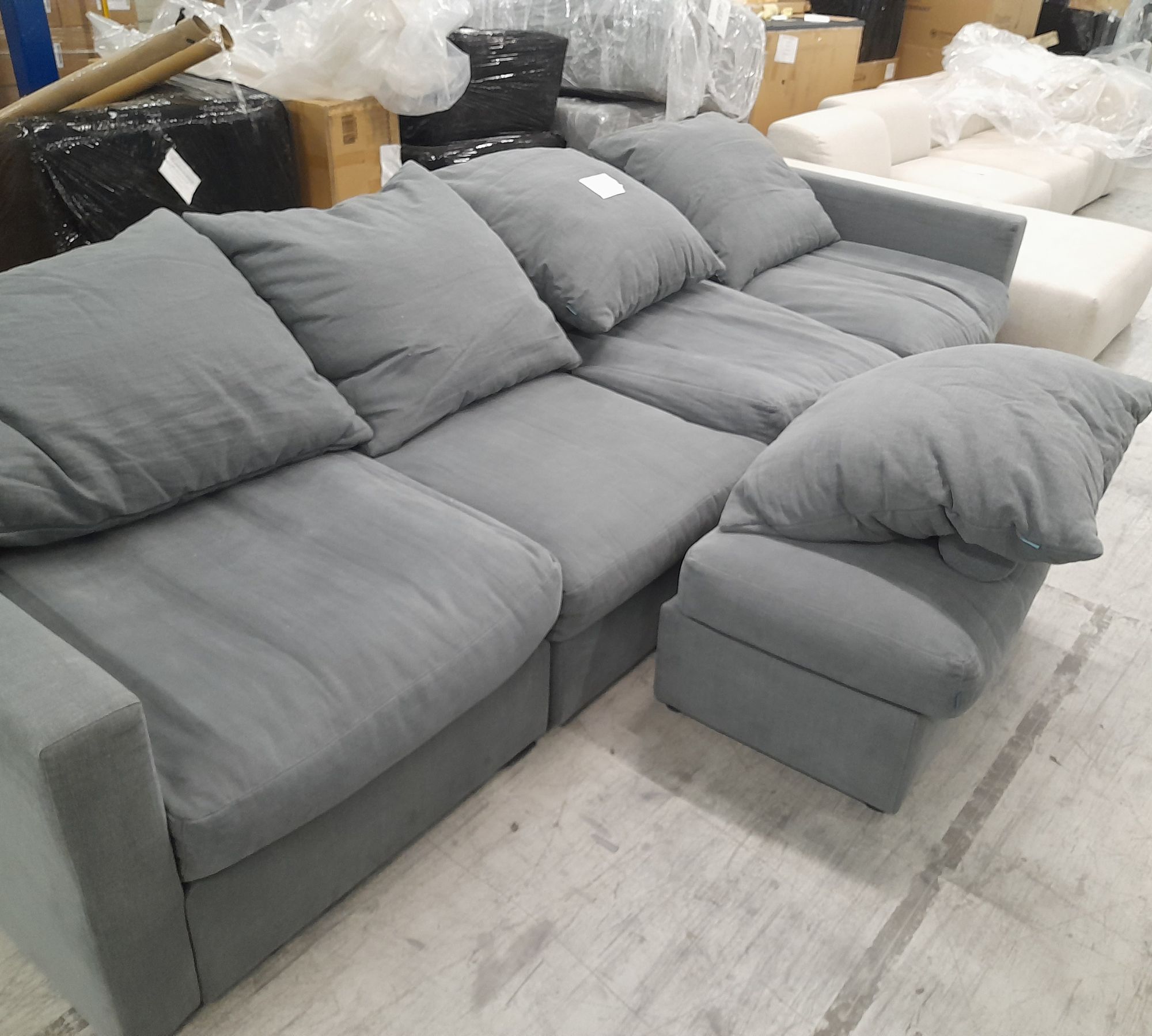 Flayr Sofa Webstoff Schiefergrau
