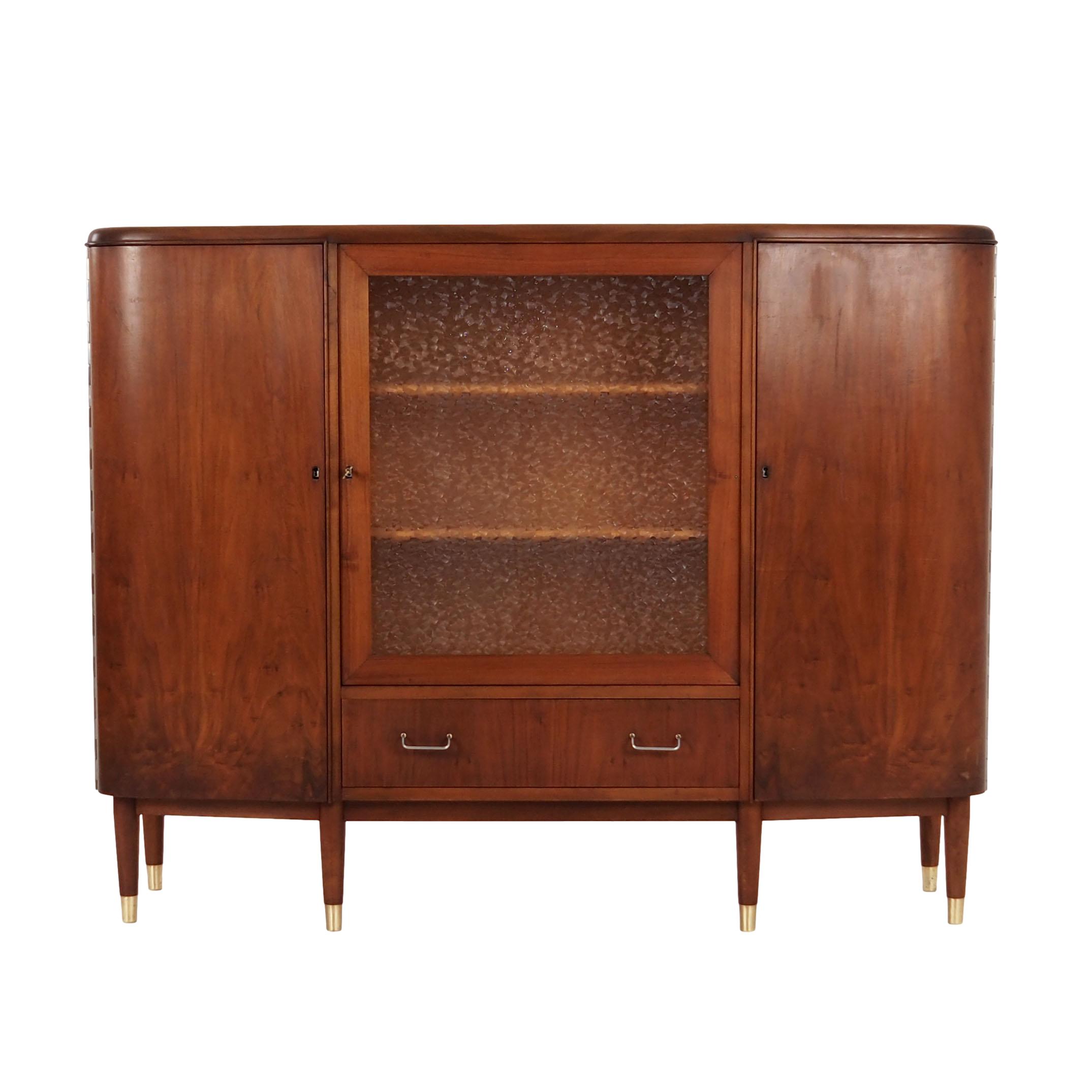 Highboard Walnussholz Braun 1960er Jahre