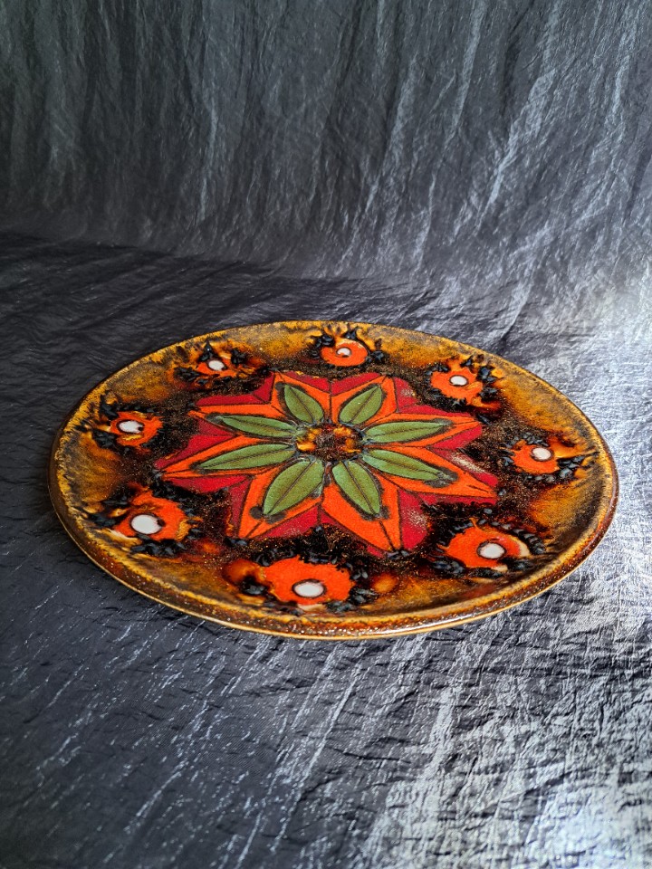 Vintage Wandteller Keramik Mehrfarbig