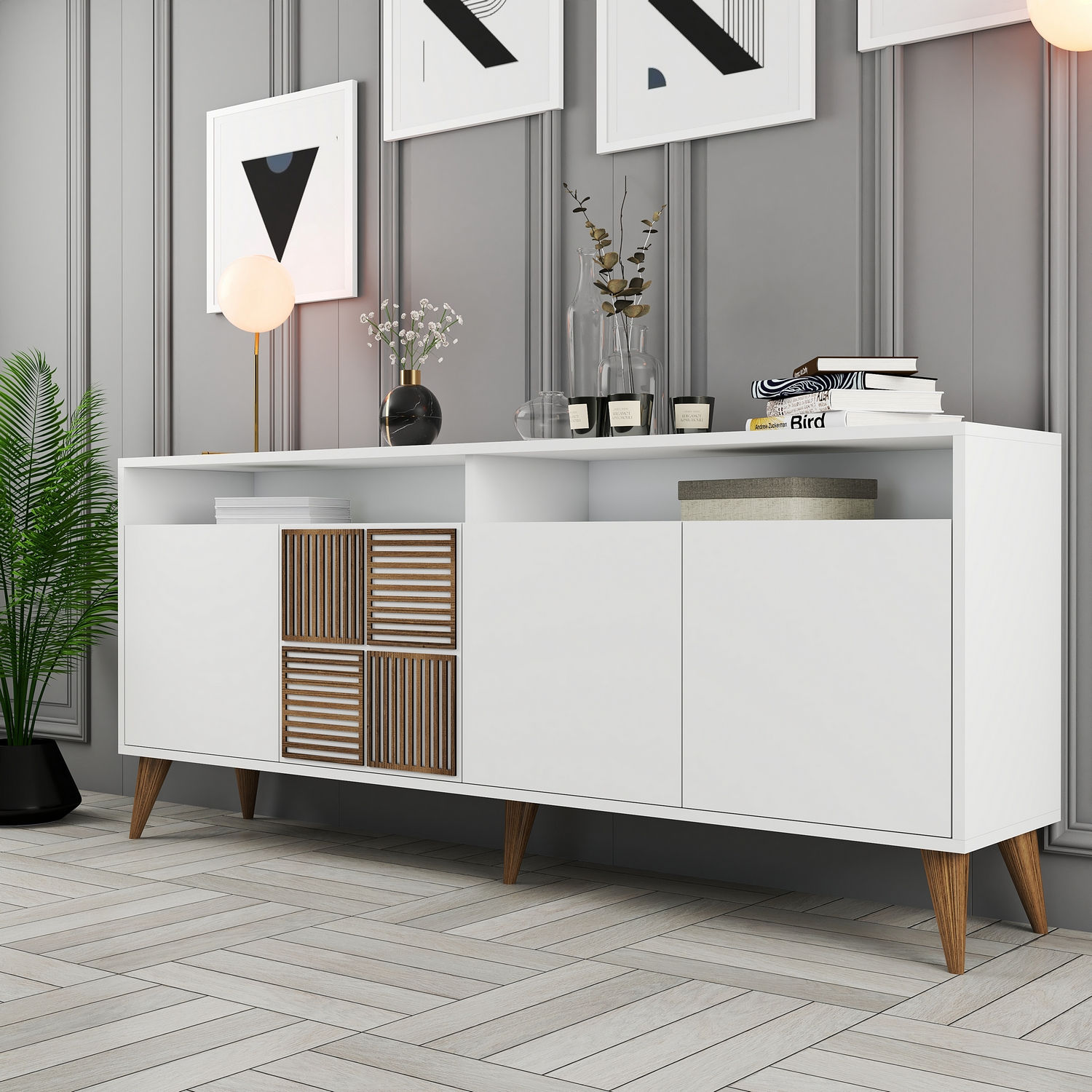 Milan Sideboard Weiß 180cm