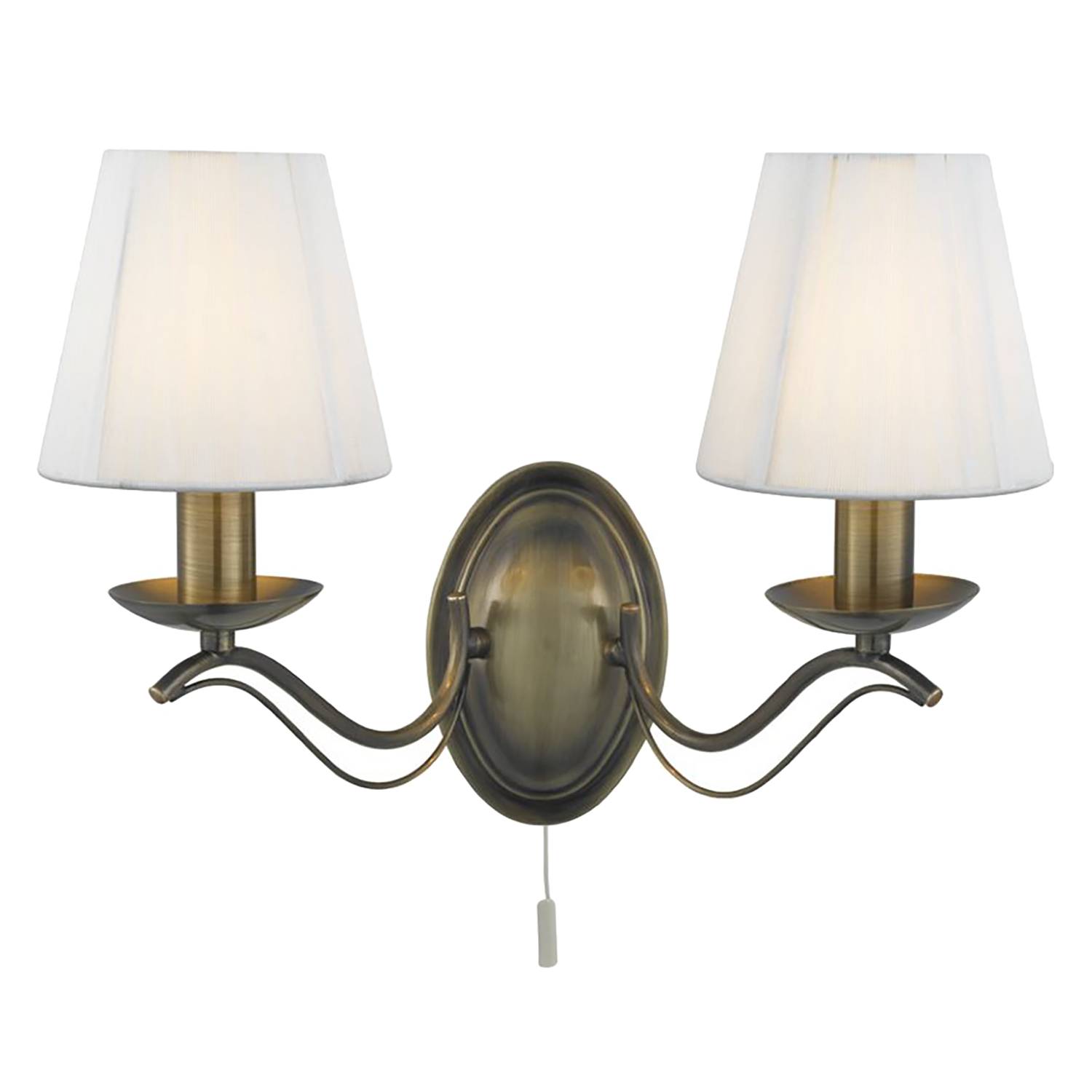 Wandleuchte Andretti I Mischgewebe / Stahl 2-flammig