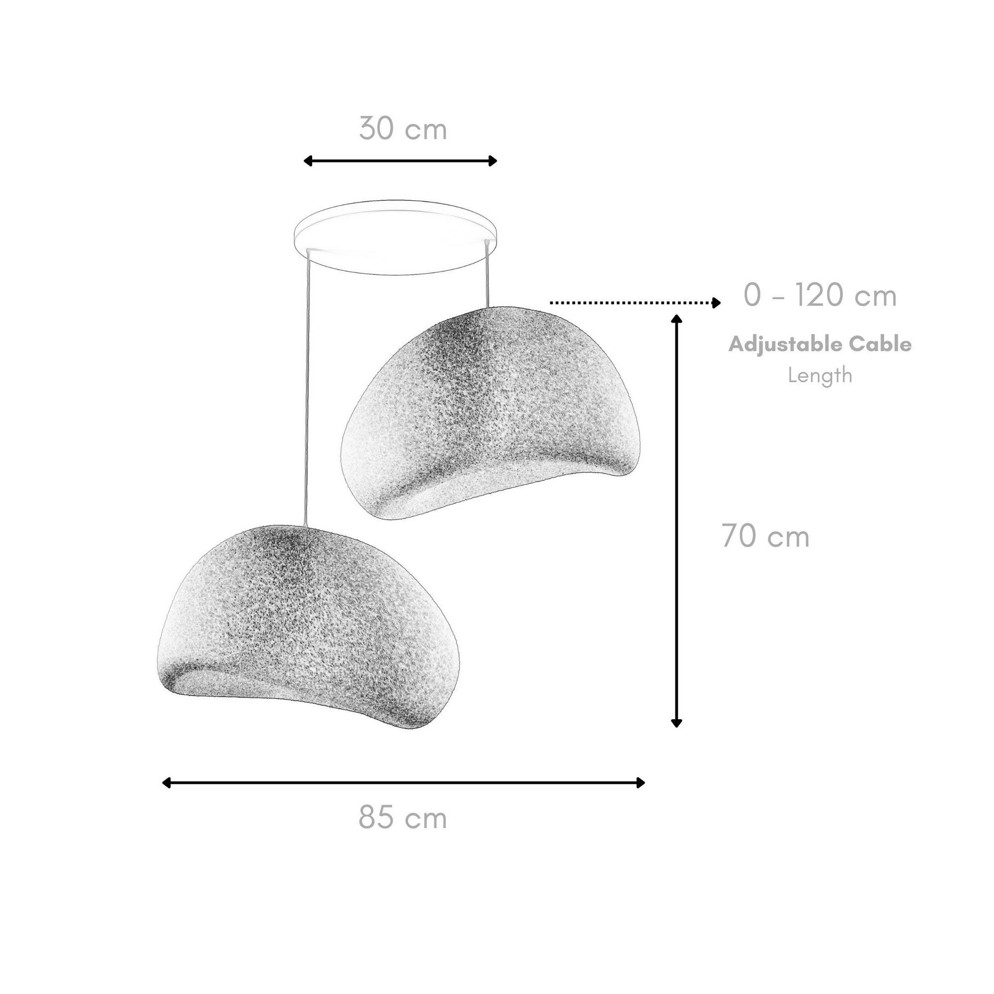 2-Flammig Wabi Sabi Dustfalls Pendelleuchte Beton Grau