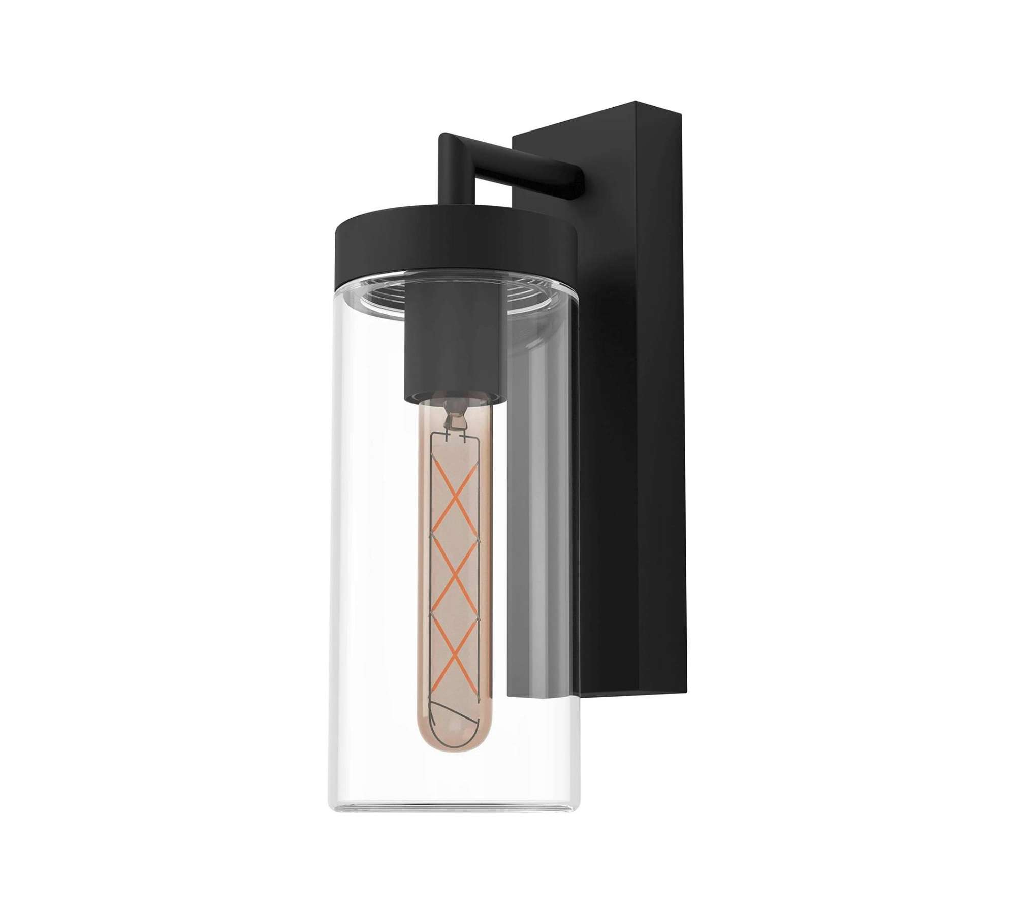 Wall lamp 1-bulb Glass Metal Black