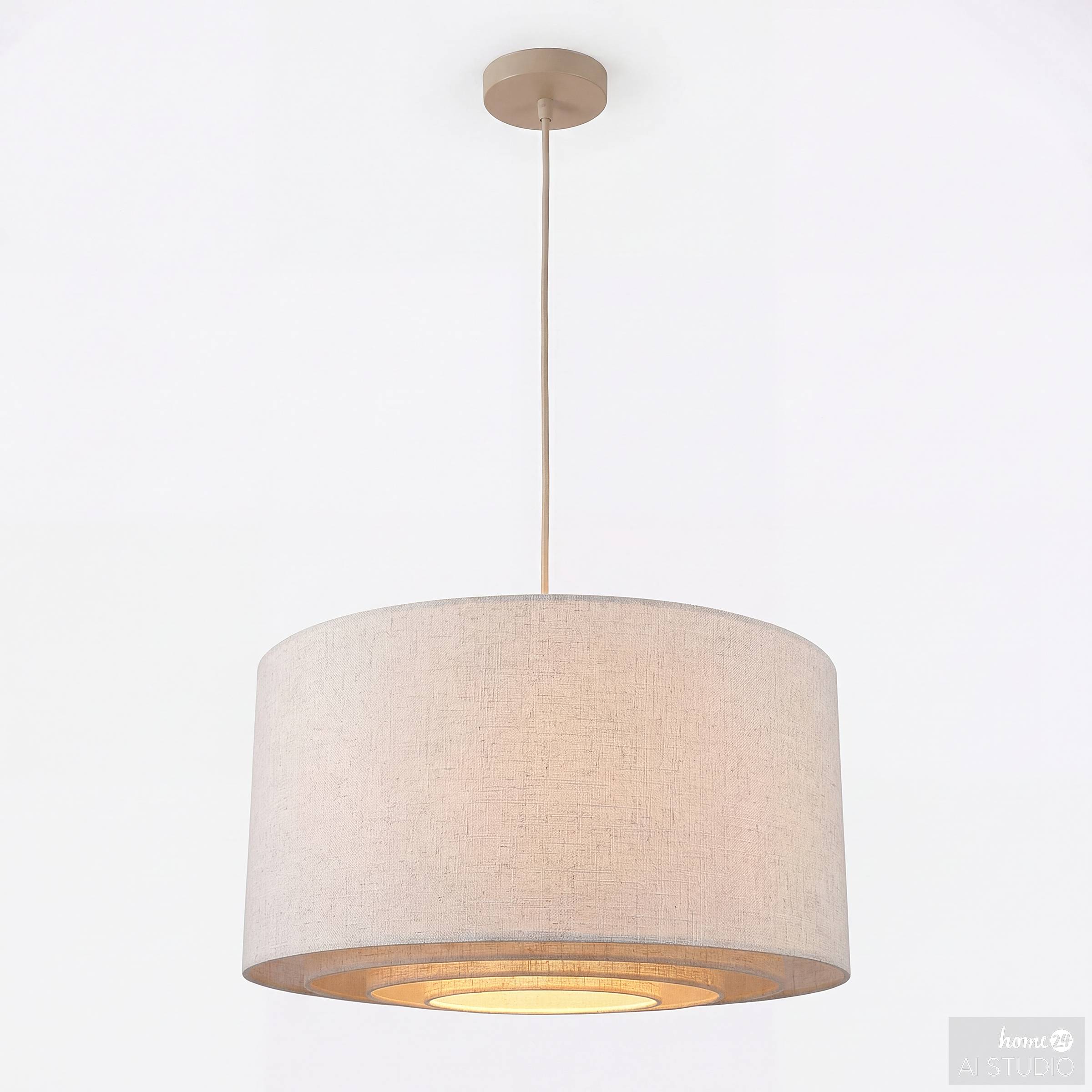 Xelto Pendelleuchte 1-flammig Leinen Eisen 