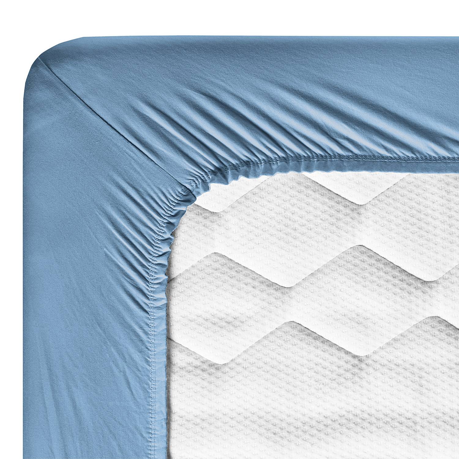 Spannbetttuch Vario-Stretch Jersey Blau 200 x 200 cm