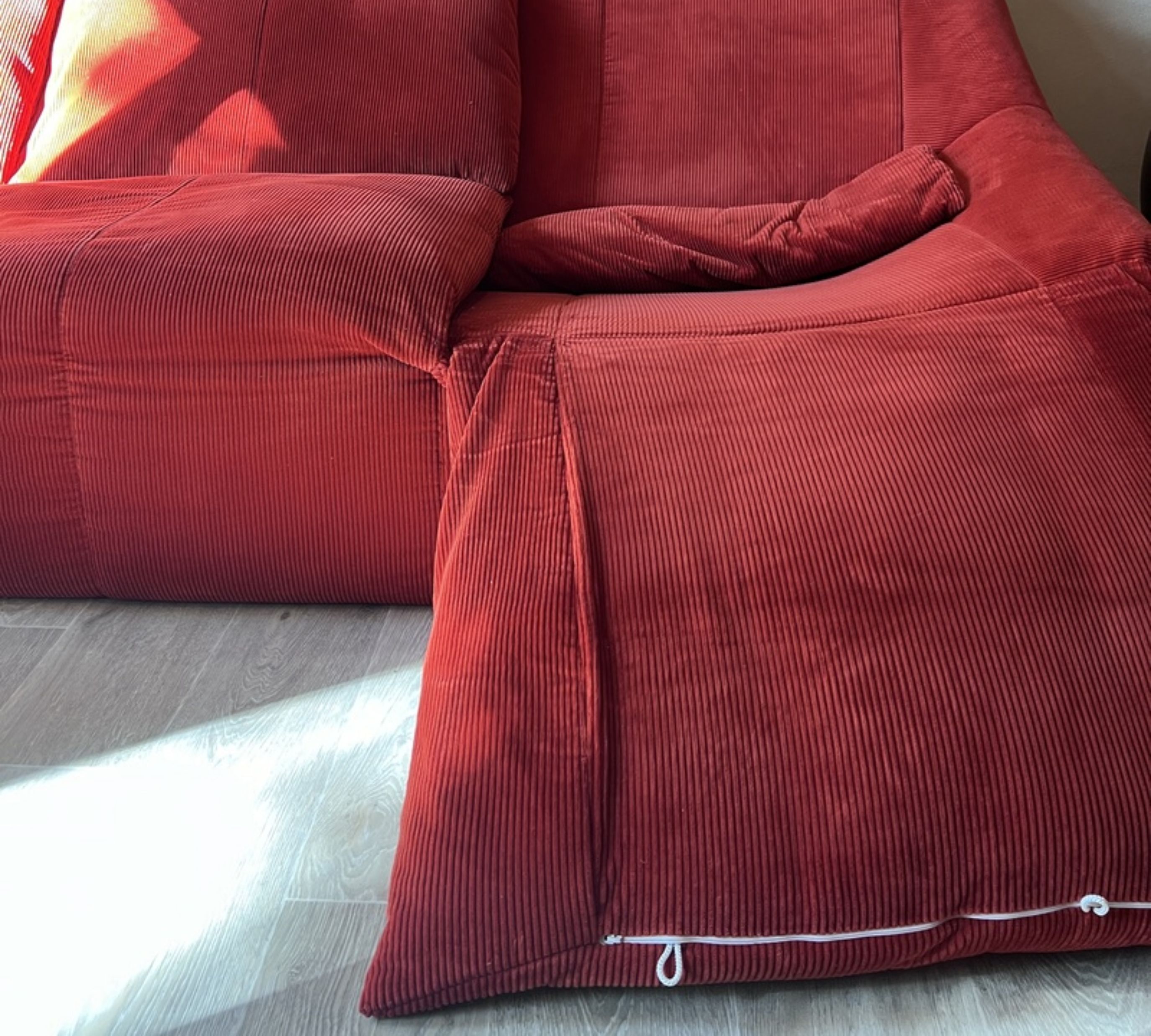 Plumy Sofa 3-Sitzer Baumwolle Rot