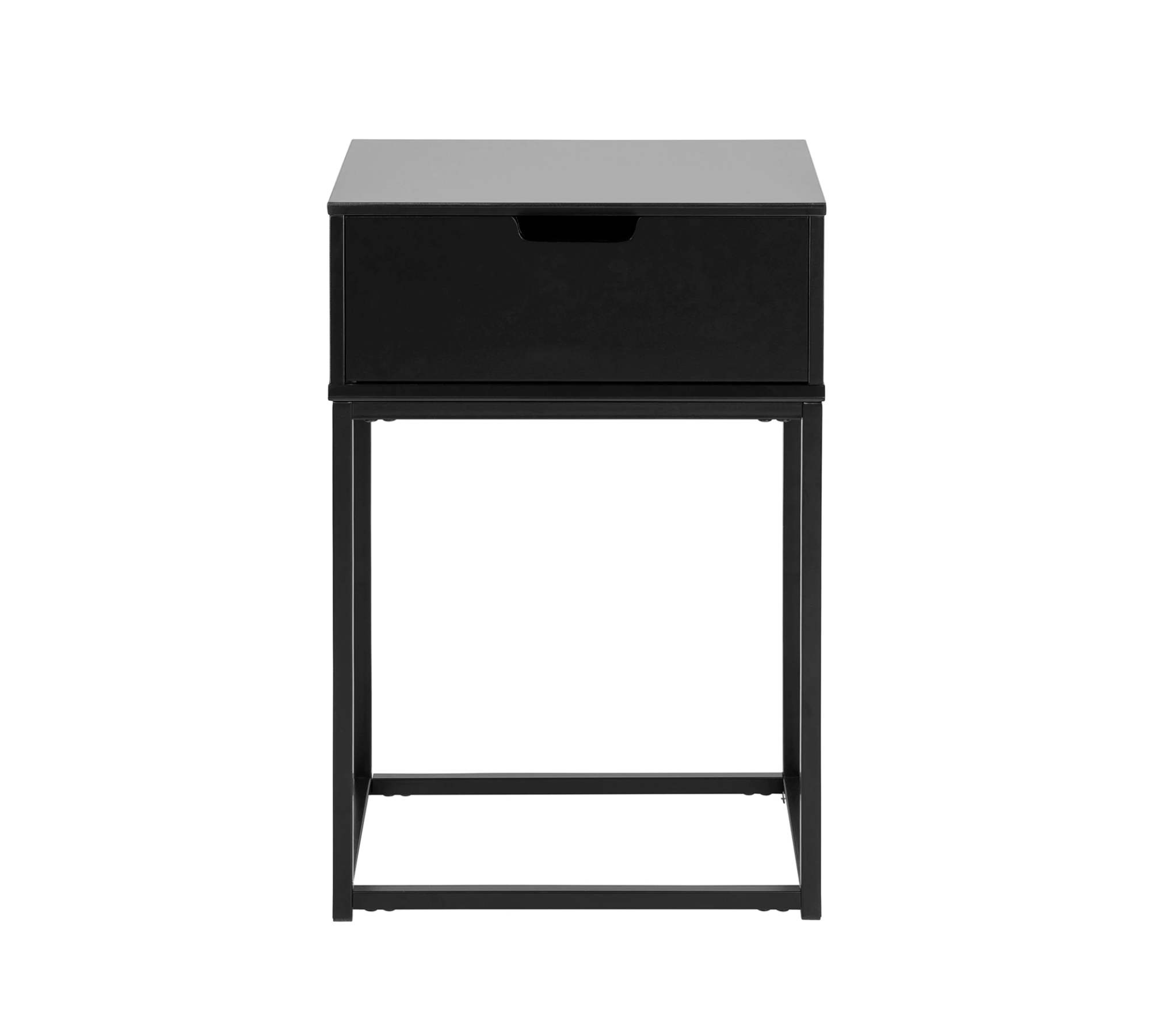 Nachttisch Holz Metall Schwarz
