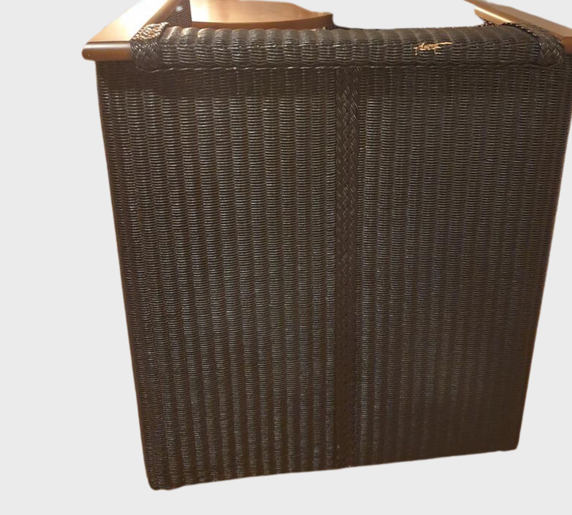 2x Sessel & Beistelltisch Rattan Schwarz