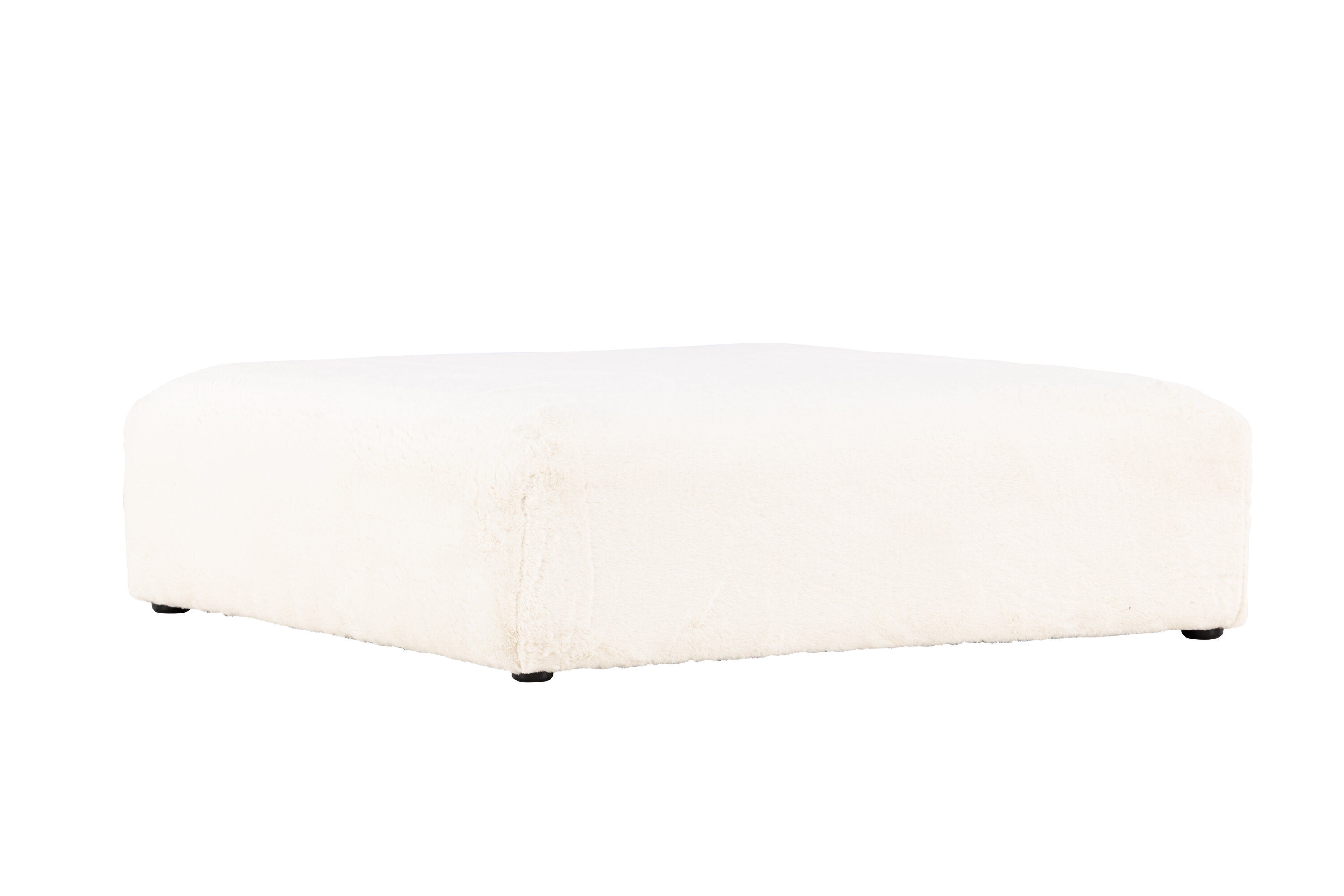 Davie Pouf Beige Kunstfell 100x100cm