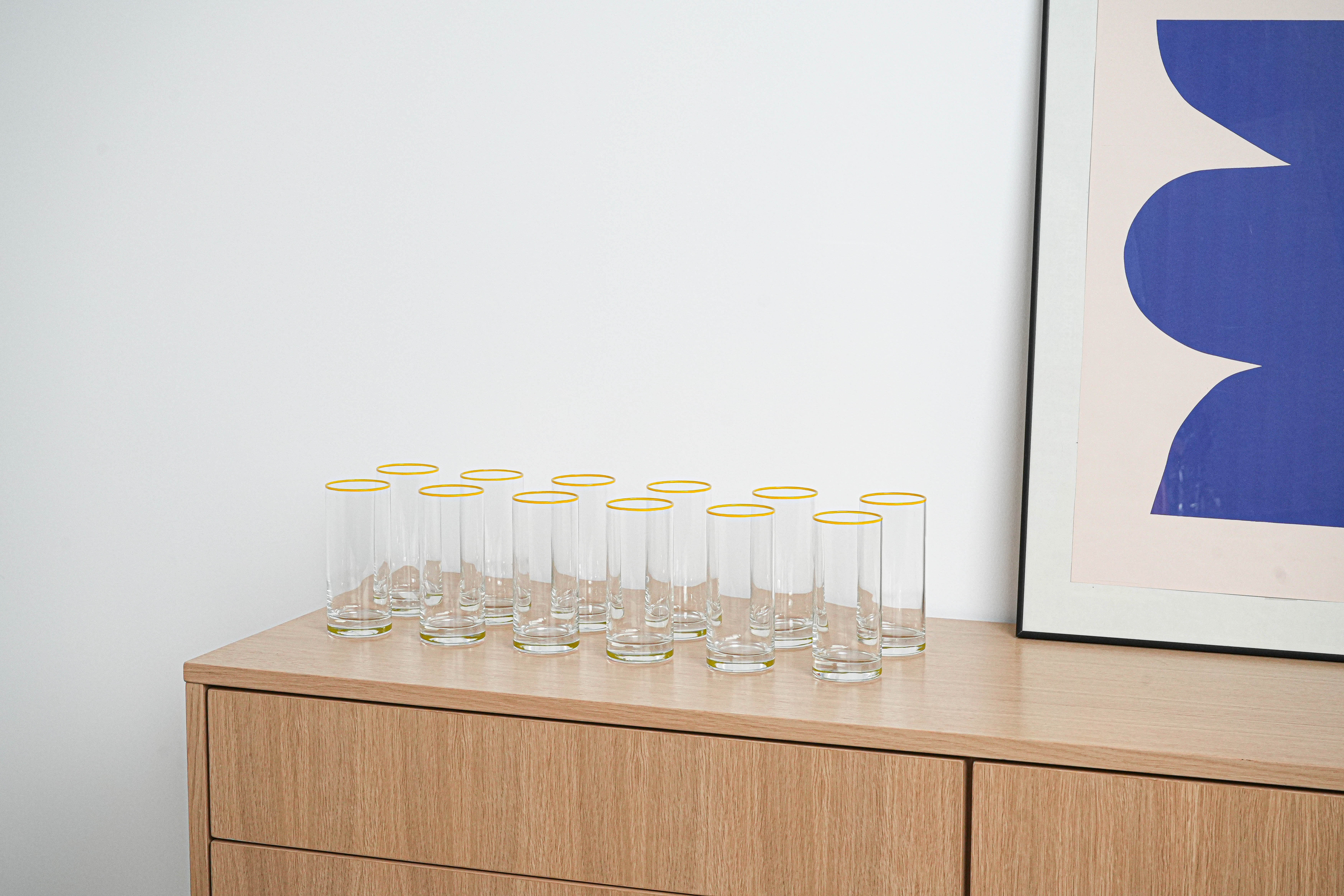 Highball Glasses Set Transparent 1970s