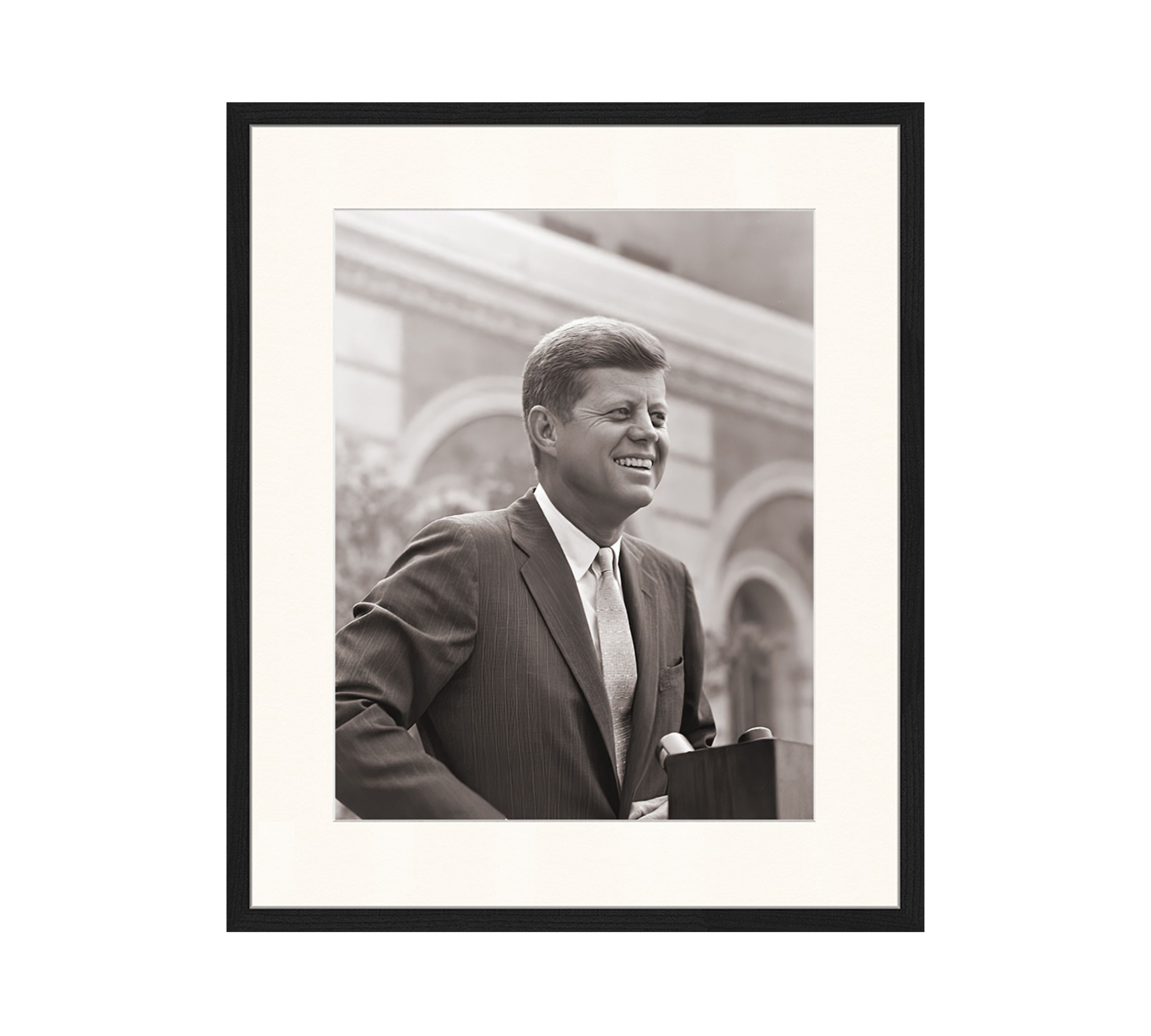 Kennedy Speech Art Print with Frame Black White