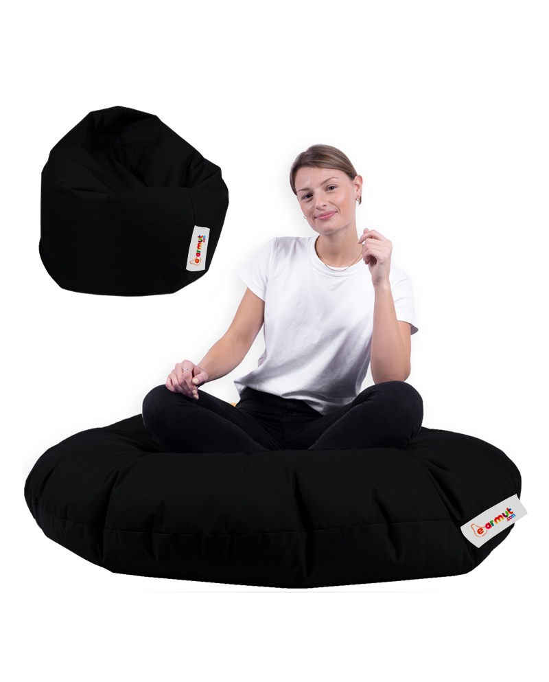 Iyzi 100 Pouf da giardino nero