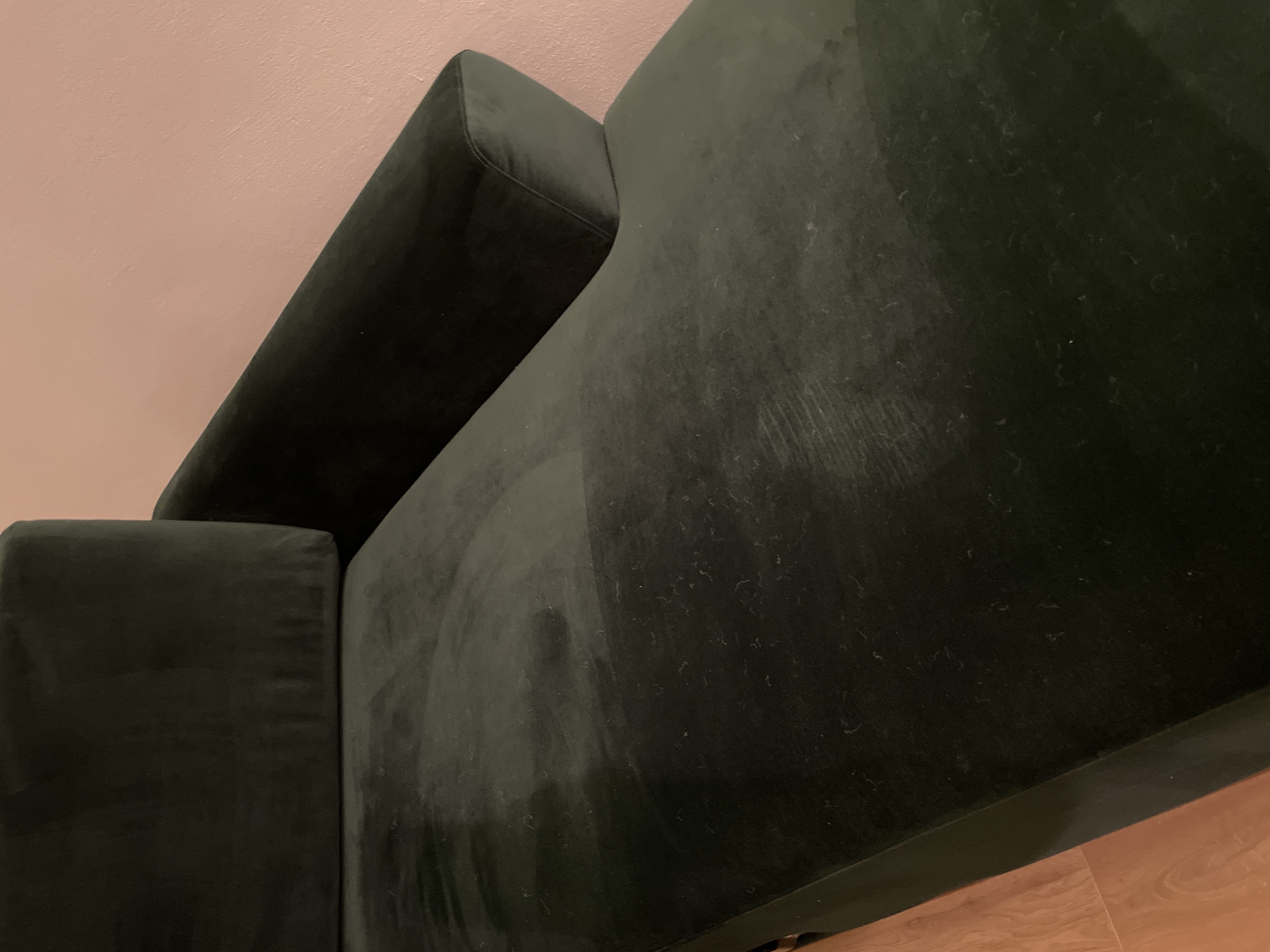 Sofa 3-Sitzer Récamiere Rechts Samt Grün