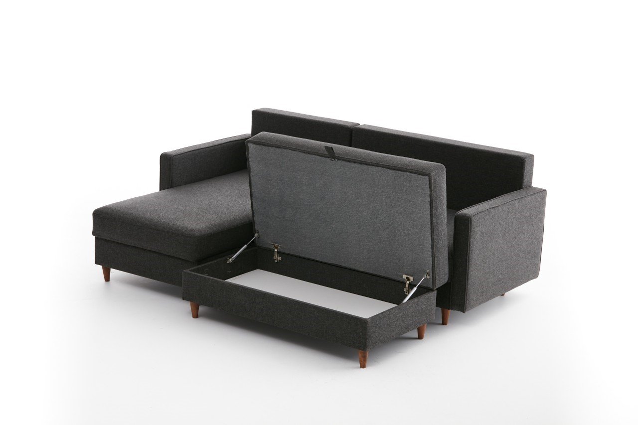 Sofa Récamiere Links Textil Anthrazit