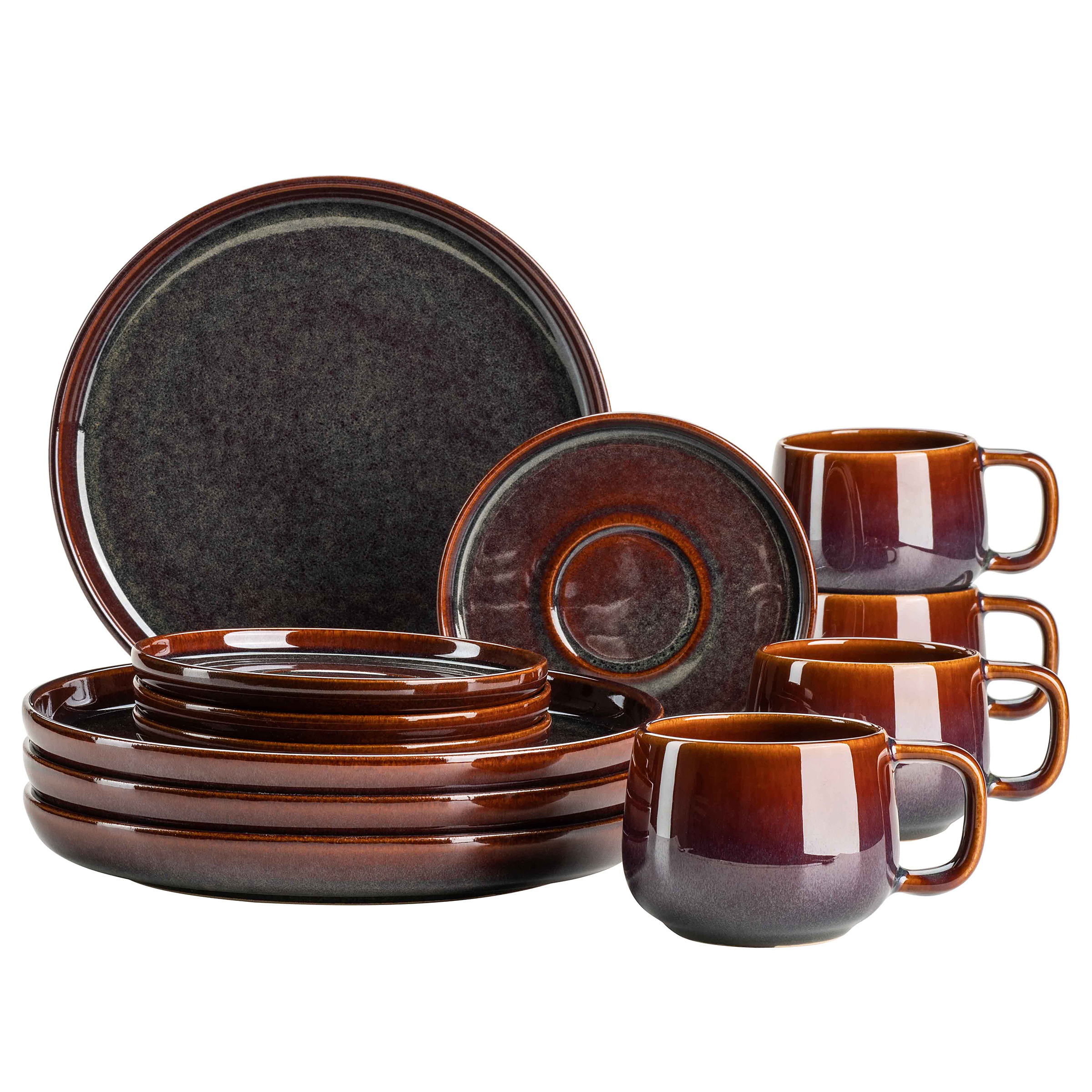 12x Coffee service Jungle Ceramic Multicolor