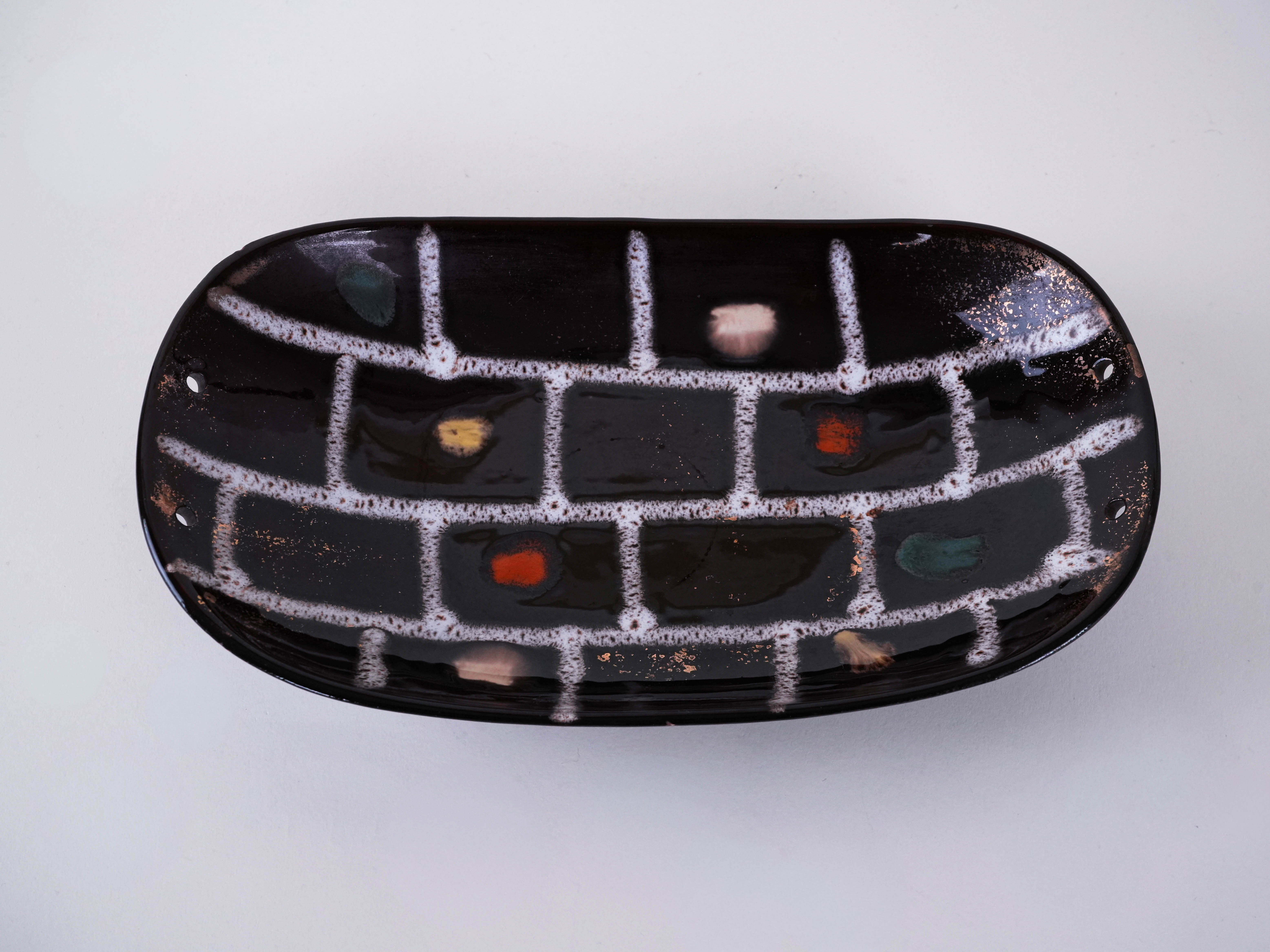 Ceramic plate Green 1960s