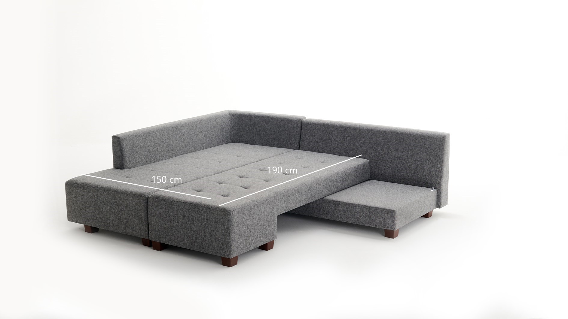 Manama Corner Sofa Bed Left - Grey