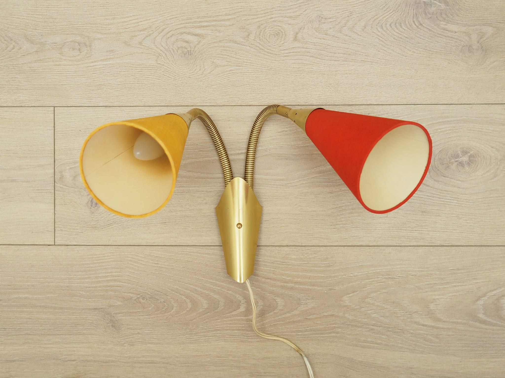 Vintage wall lamp metal textile multi-colored 1970s