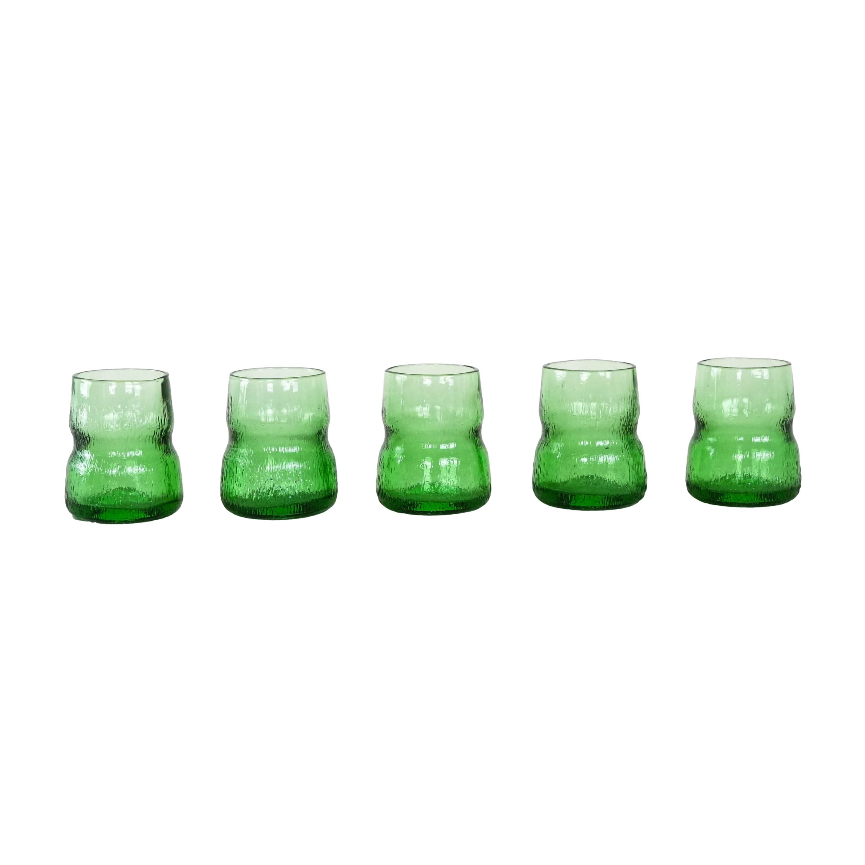 Glass Set Green 1970s