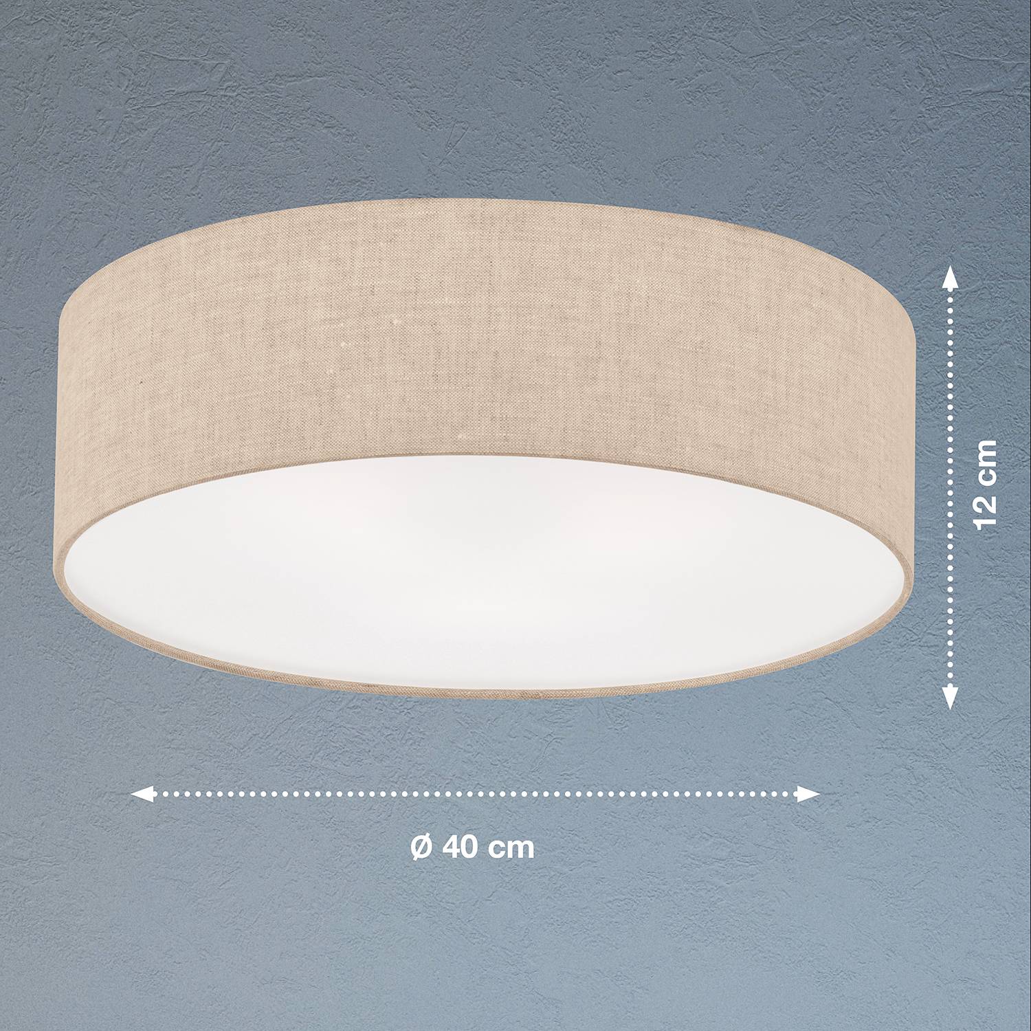 Ceiling lamp Aunet Linen / Iron 3-light