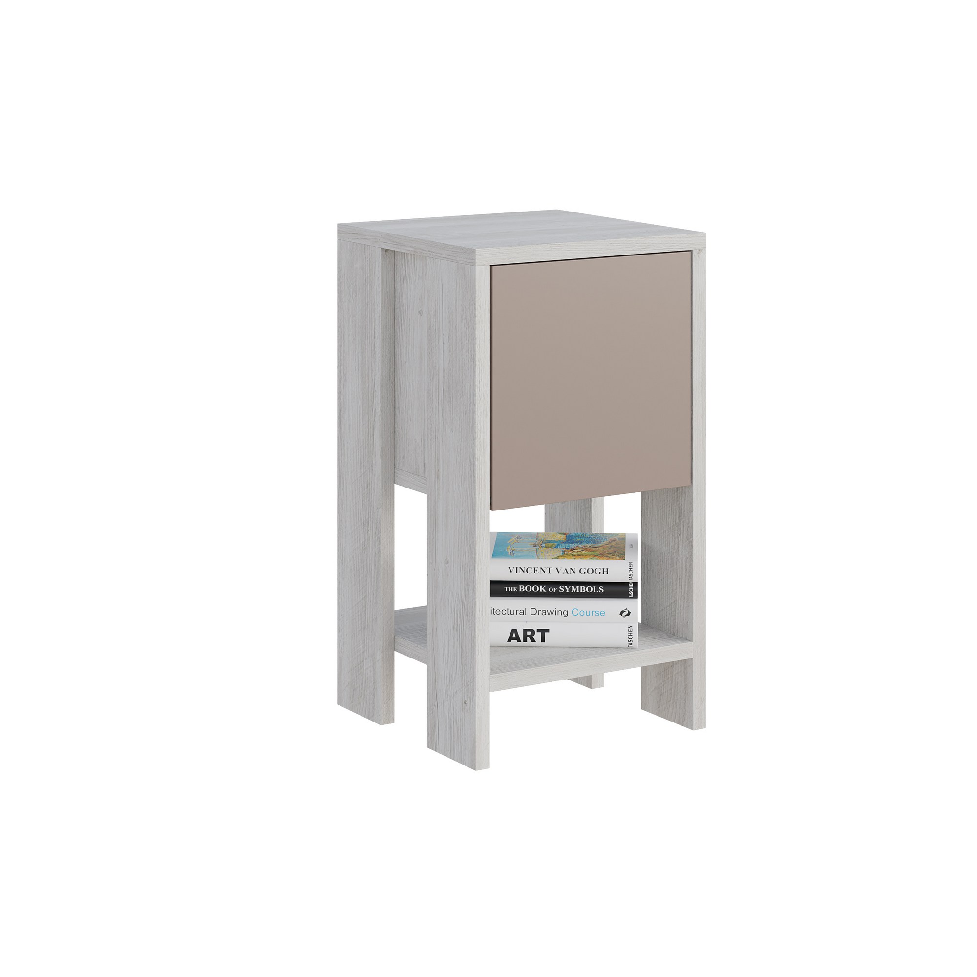 Ema Nightstand White Light Mocha