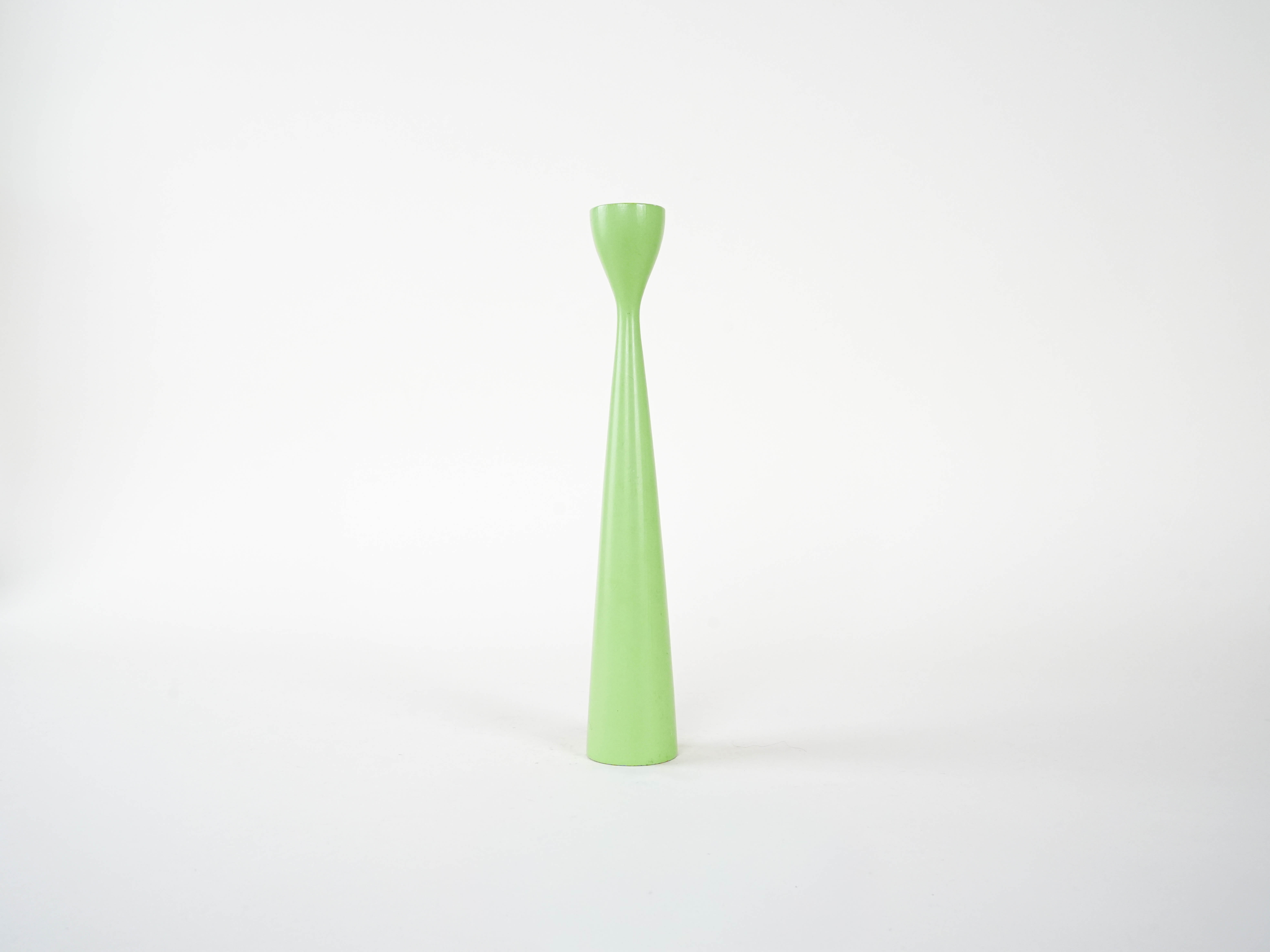 Candlestick 1970s Pastel Green
