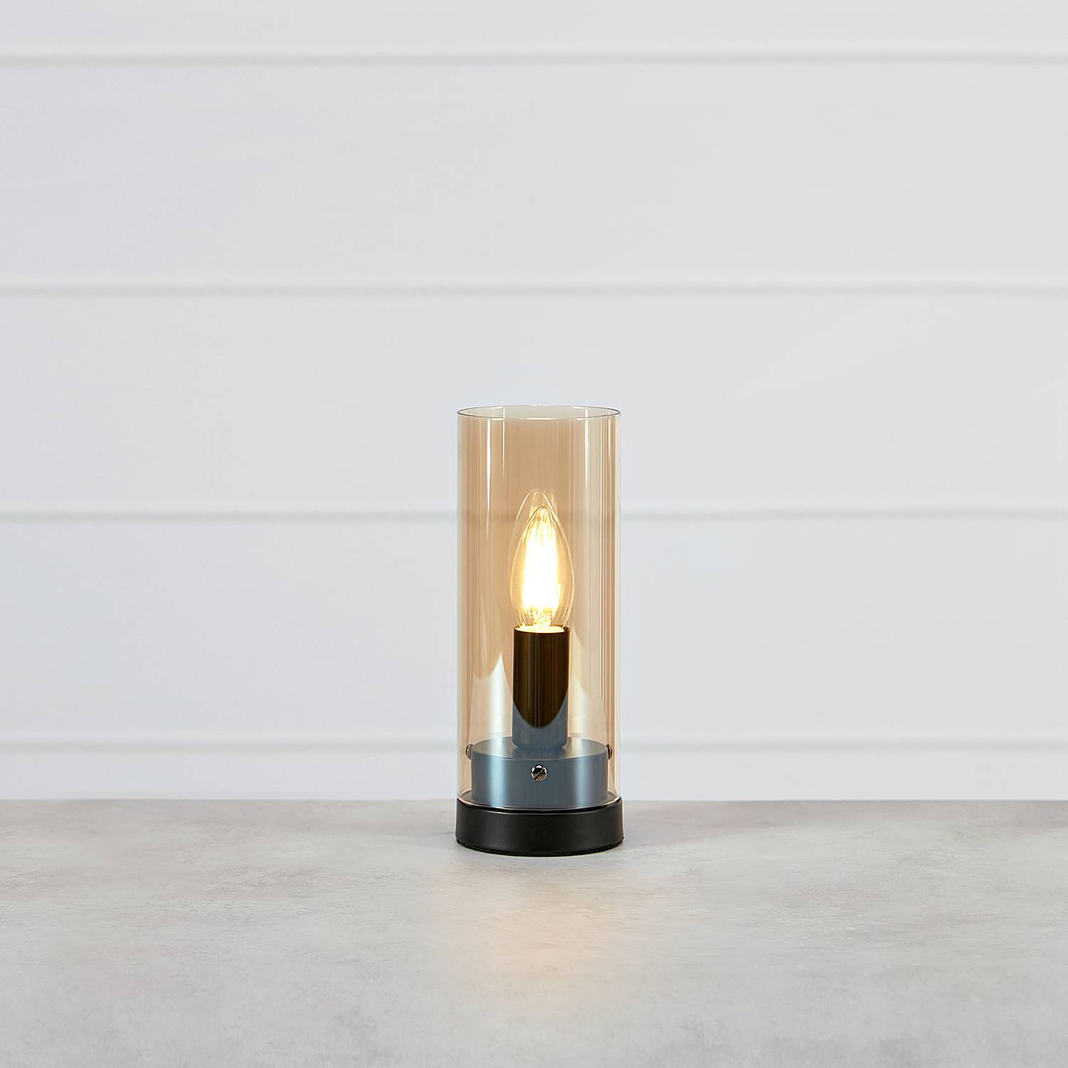 Post Tischleuchte Eisen Glas 1-flammig