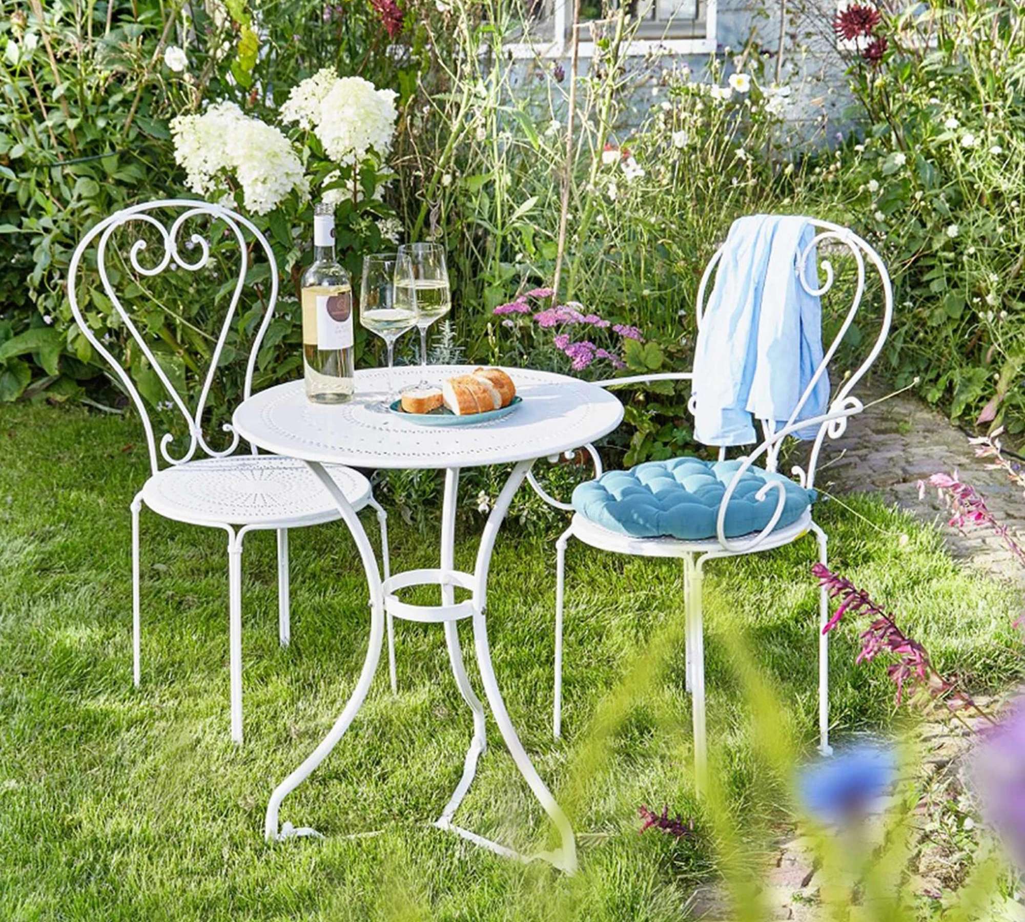 Gartenstuhl Metall Weiß