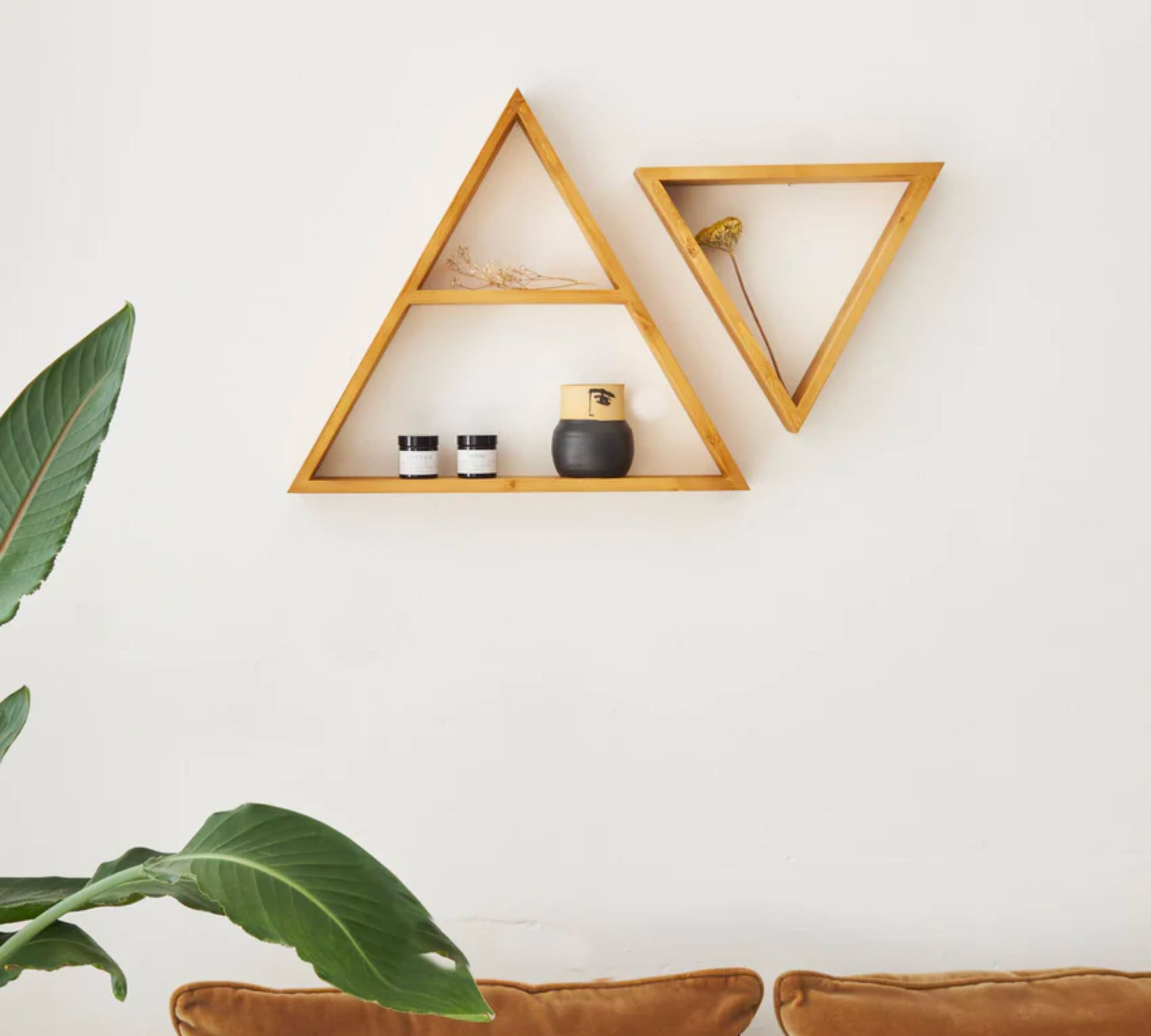 Dreieckiges Regal Ein Regalbrett Holz Sand