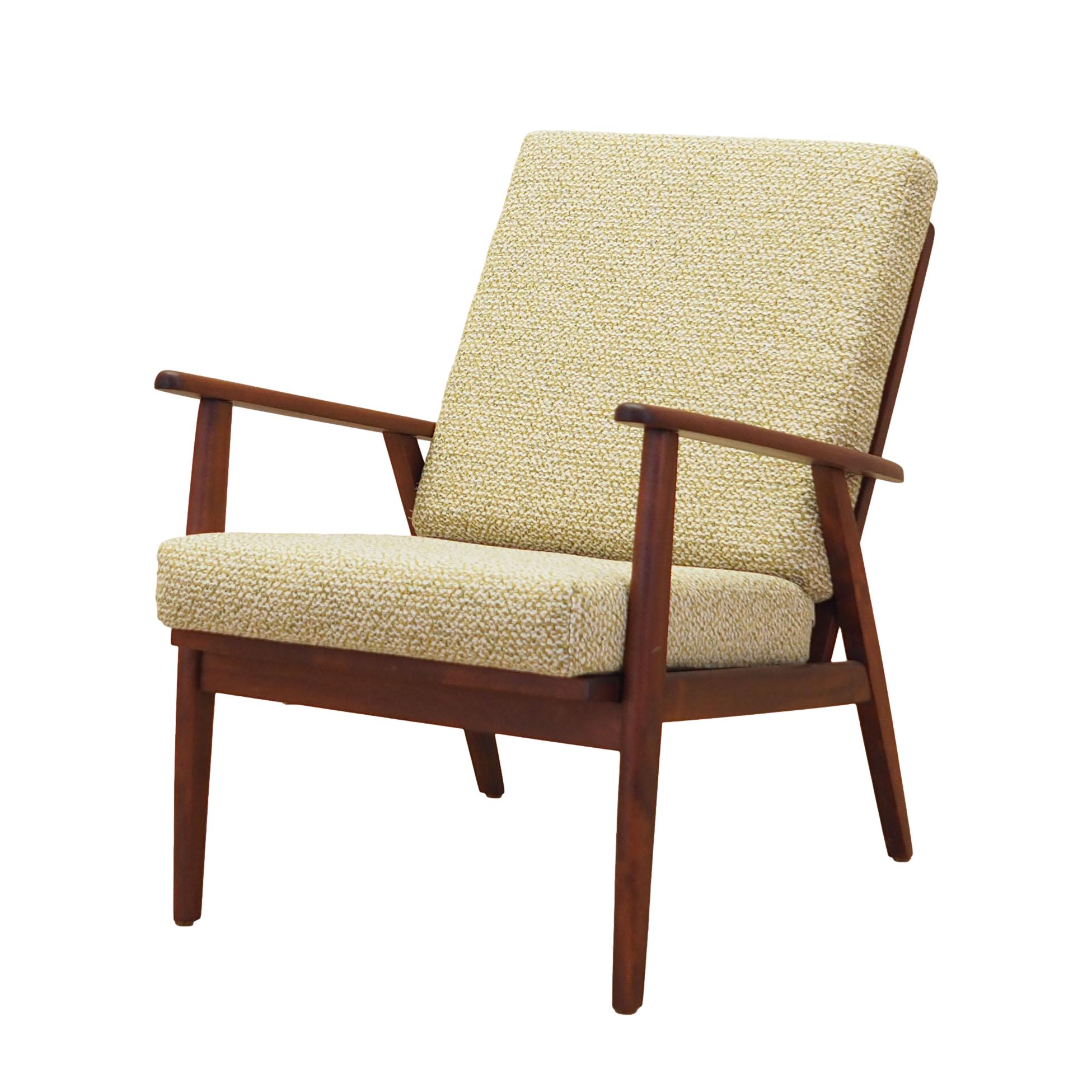 Sedia con braccioli in teak anni '70